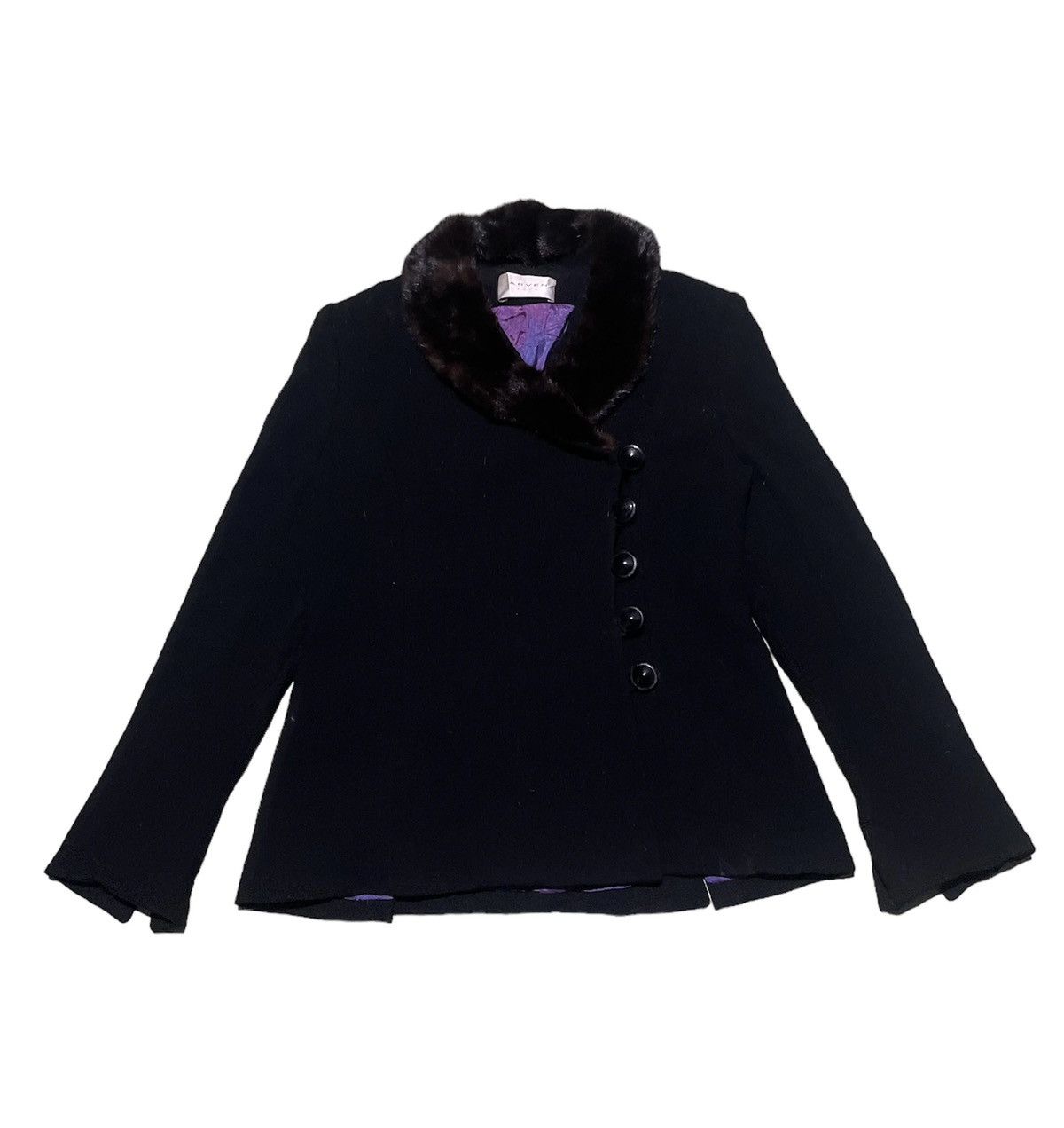 image of Carven Paris Fur Jacket For Women in Black (Size Small)