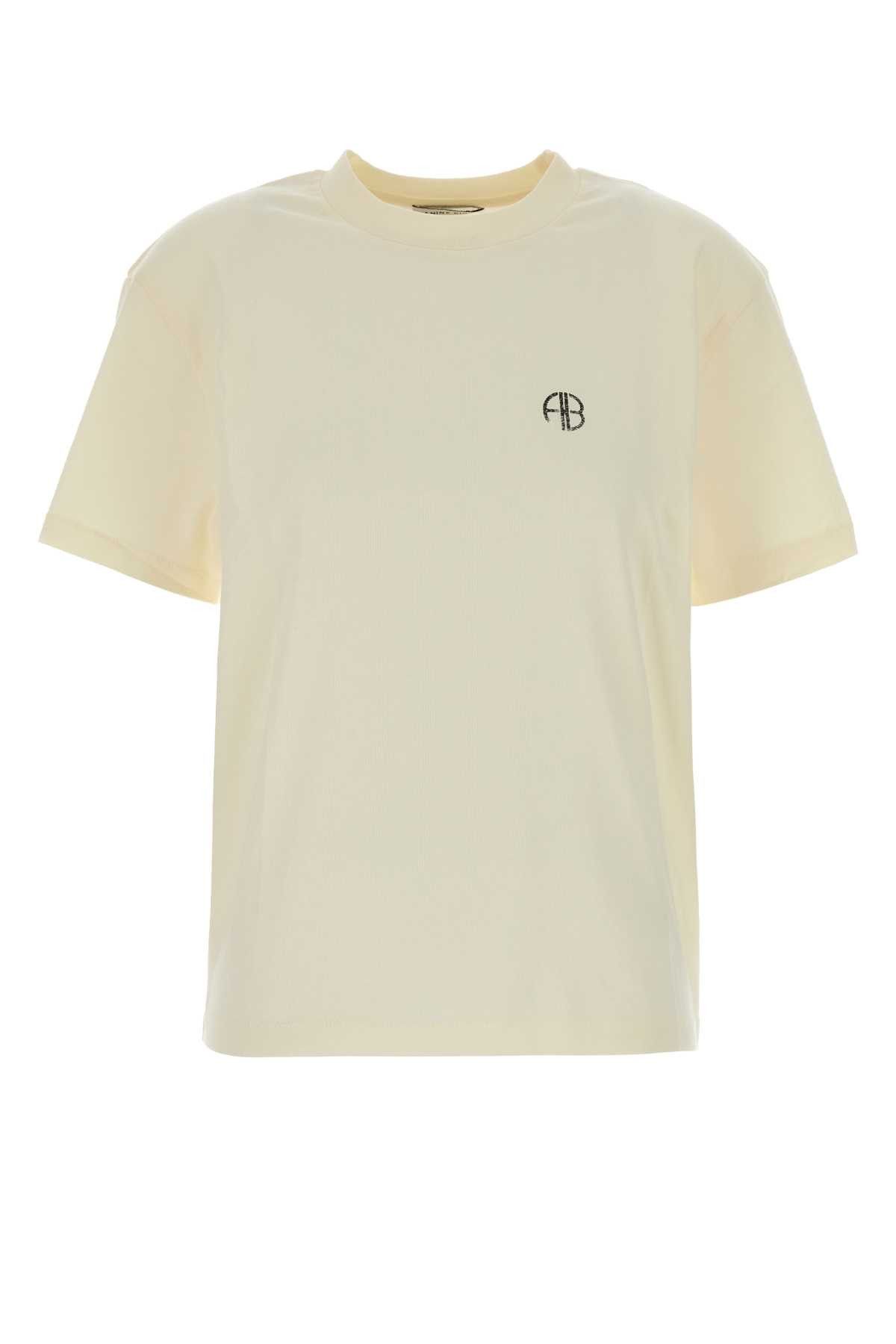 Anine Bing Cream Cotton Wagner T-Shirt Size M / US 6-8 / IT 42-44 - 1 Thumbnail