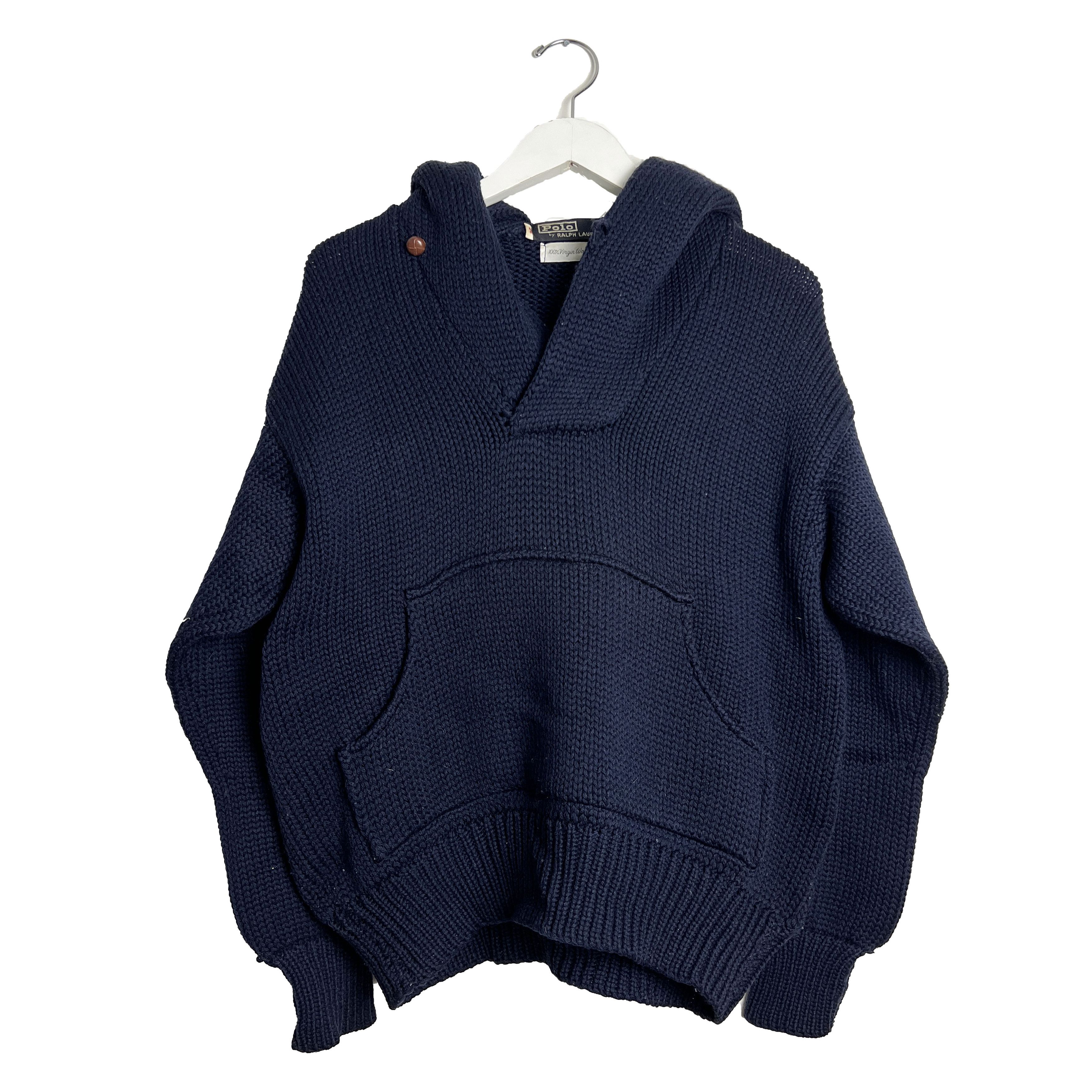 Ralph Lauren × Vintage Wool Oversize Hooded Sweater Size US L / EU 52-54 / 3 - 1 Thumbnail