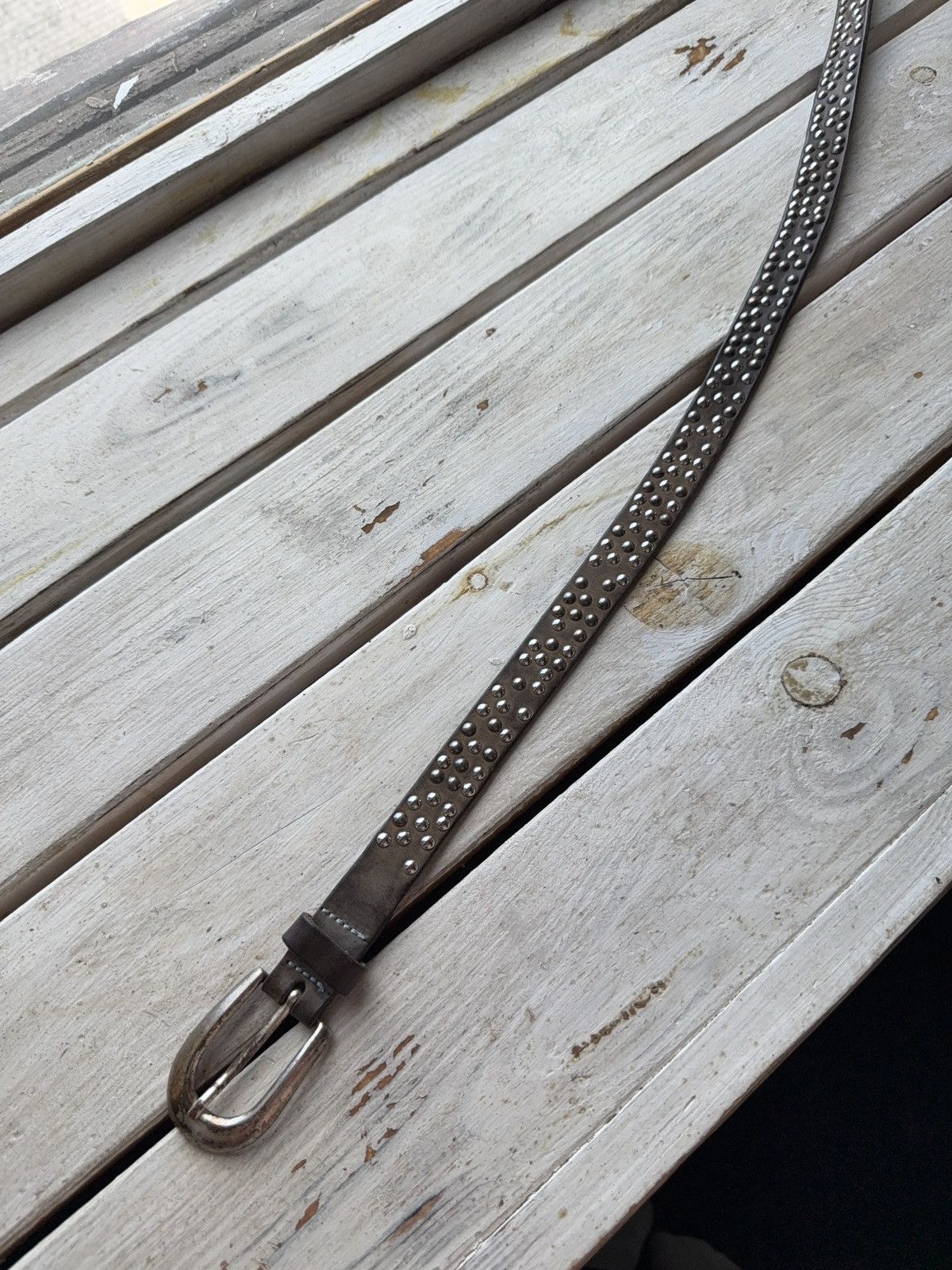 Japanese Brand Vintage Japanese Leather Punk Emo Rock Goth Y2K Drill belt Size ONE SIZE - 3 Thumbnail