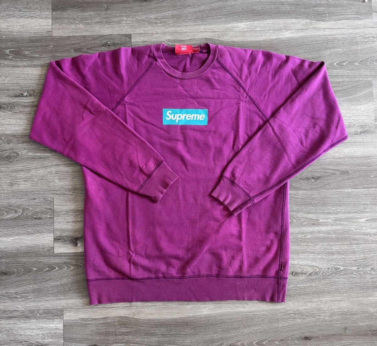 Supreme Supreme Magenta Screenprint Box Logo Crewneck 2007 Size US L / EU 52-54 / 3 - 2 Thumbnail