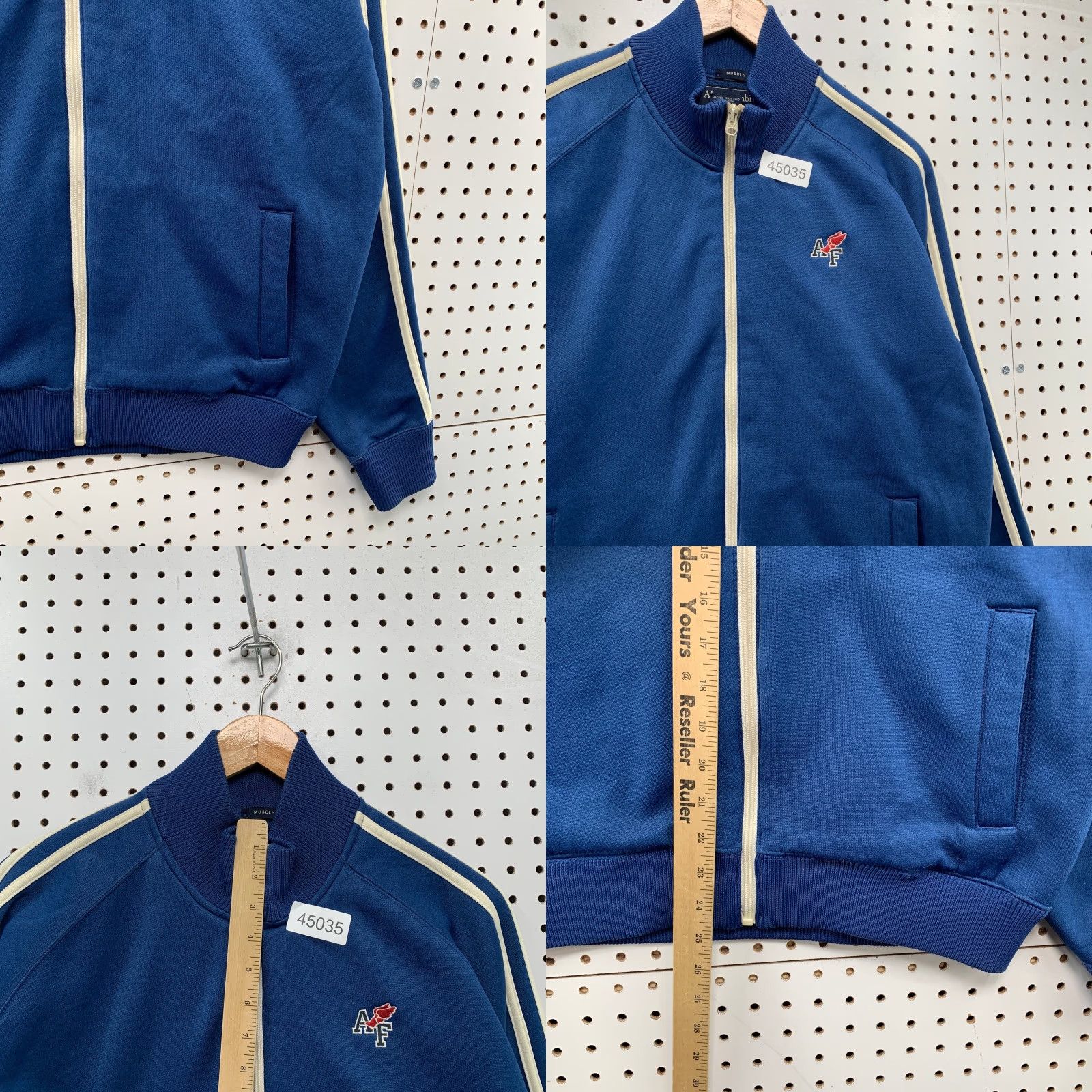 Abercrombie & Fitch VINTAGE Abercrombie & Fitch Track Jacket Mens Large Blue Muscle Wing Foot Logo Jacket Size US L / EU 52-54 / 3 - 8 Thumbnail