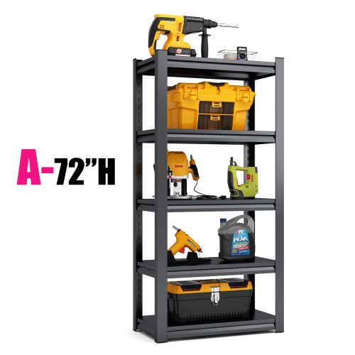 Designer × Homemade 35.4"W x 15.7"D x 72"H Heavy Duty 5-Tier Metal Shelving Unit Size US L / EU 52-54 / 3 - 8 Thumbnail