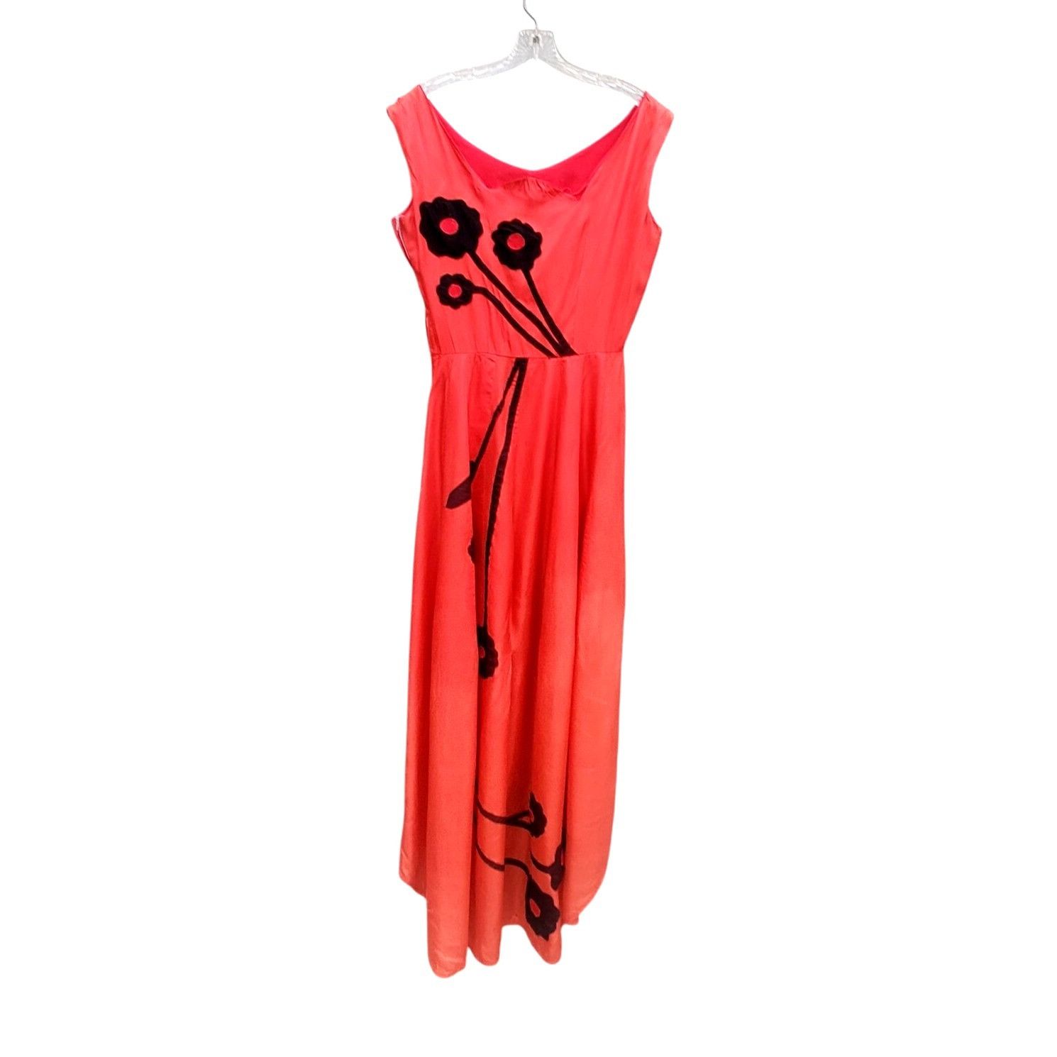 Vintage Vintage 30s Style Red Orange Acetate Maxi Size S Black Appli Size S / US 4 / IT 40 - 14 Thumbnail
