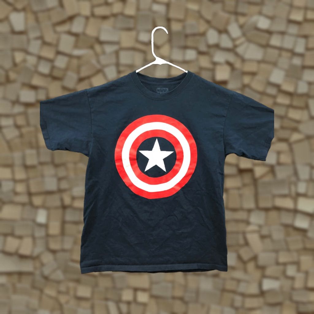 Vintage Captain America Marvel Comics Blue T-Shirt Mens Size L Regular Captain America Logo Short Sleeve Cotton Shirt Size US L / EU 52-54 / 3 - 1 Thumbnail