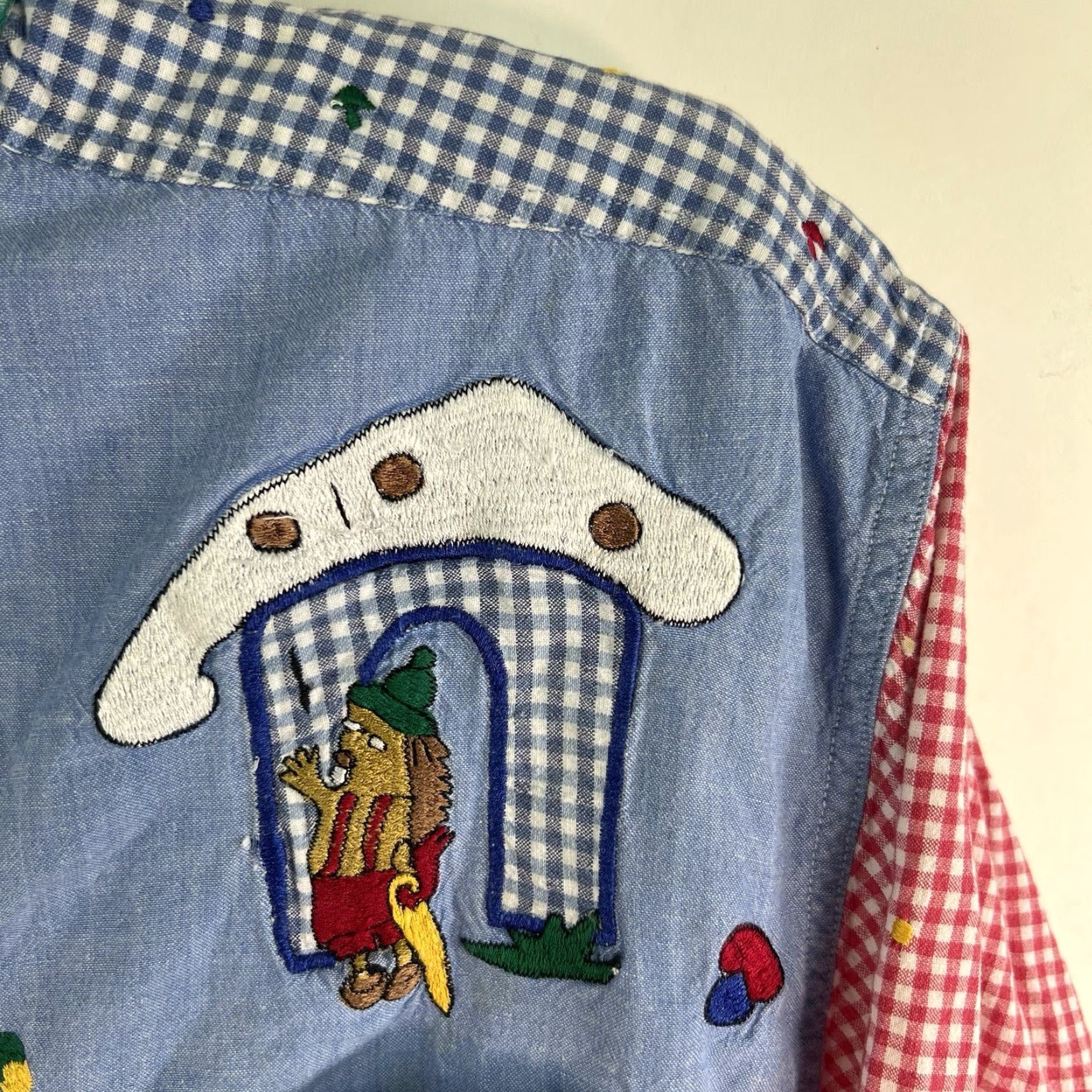 Vintage VINTAGE Peddler Sport Shirt Women M Denim Blue Hedgehog Embroidered Casual 90s Womens Size M / US 6-8 / IT 42-44 - 2 Thumbnail
