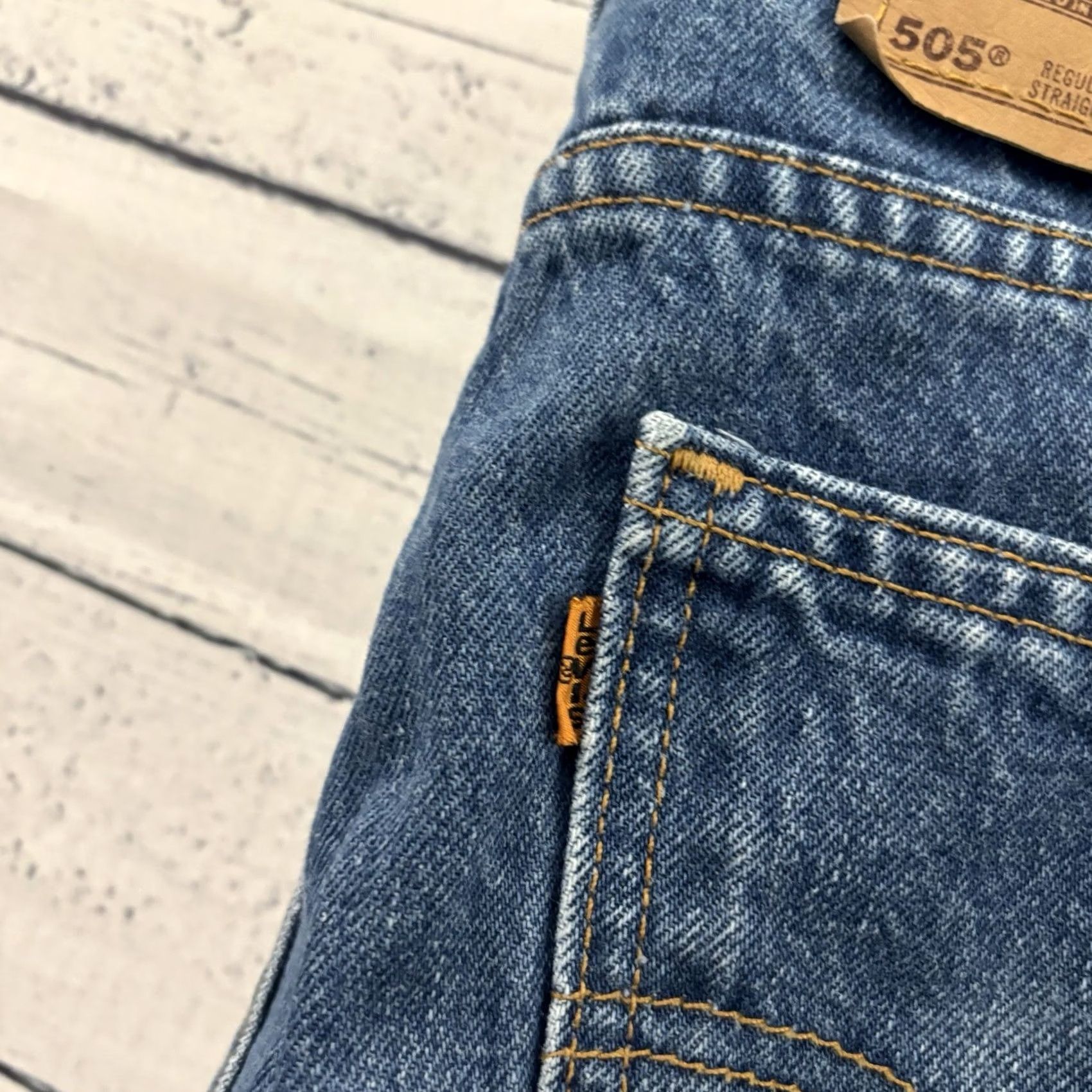 Levi's VINTAGE Levi's 505 Orange Tab Straight Jeans Denim Blue 36x30 Mens Regular 90s Size US 36 / EU 52 - 2 Thumbnail