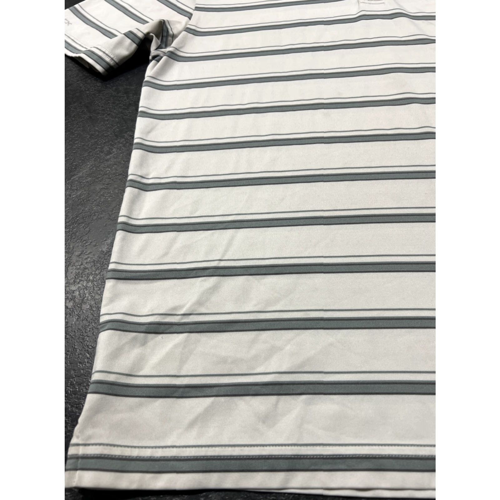Under Armour VINTAGE UNDER ARMOUR POLO Shirt Adult M White Striped Short Sleeve Mens Size US M / EU 48-50 / 2 - 6 Thumbnail