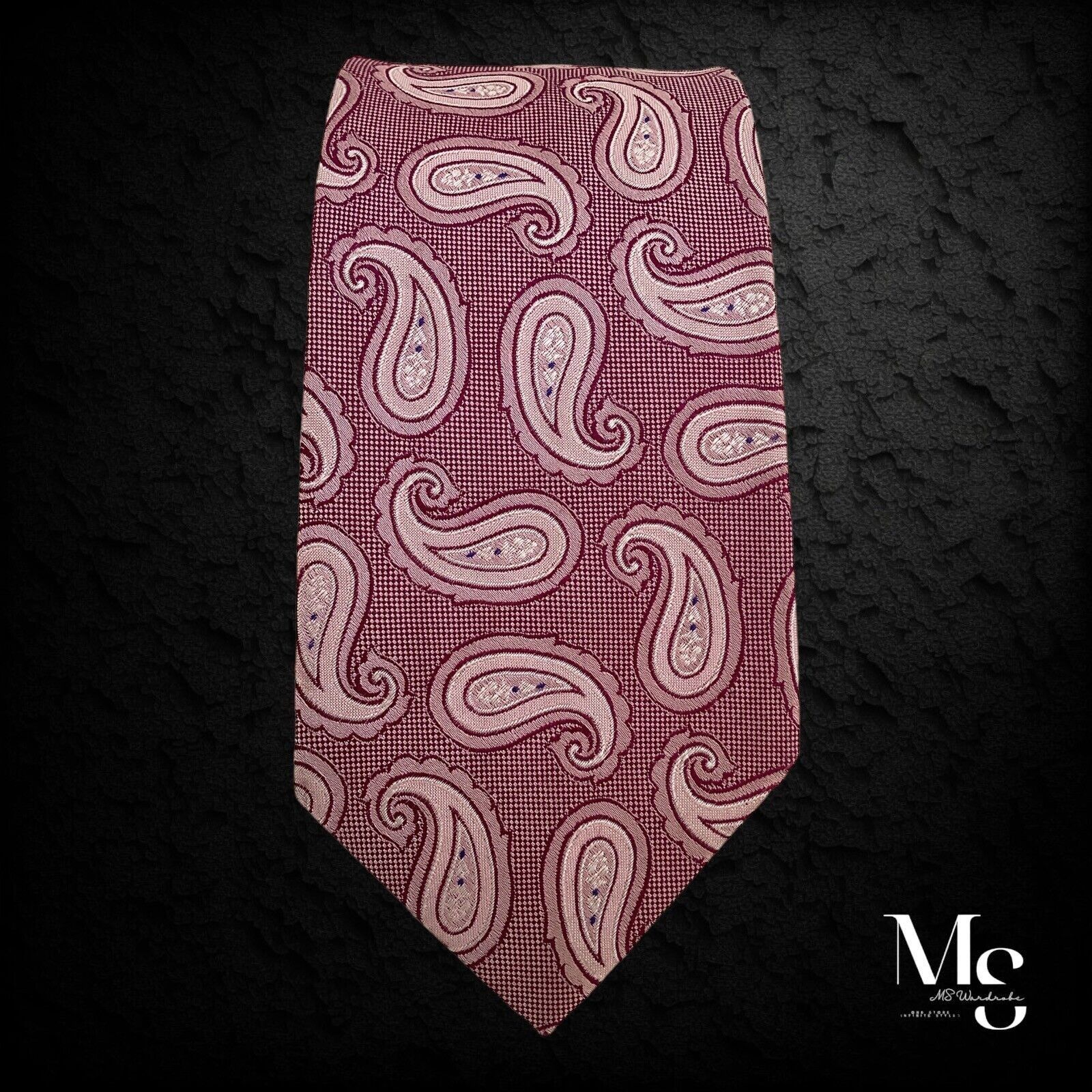 Hugo Boss BOSS HUGO BOSS XL Pink Paisley Silk Tie Made In Italy W: 3" Size ONE SIZE - 4 Thumbnail