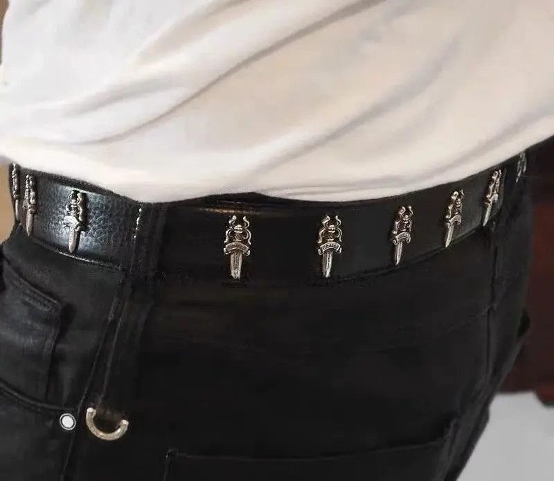 Japanese Brand × Vintage Retro punk rock y2k genuine leather belt Size ONE SIZE - 7 Thumbnail