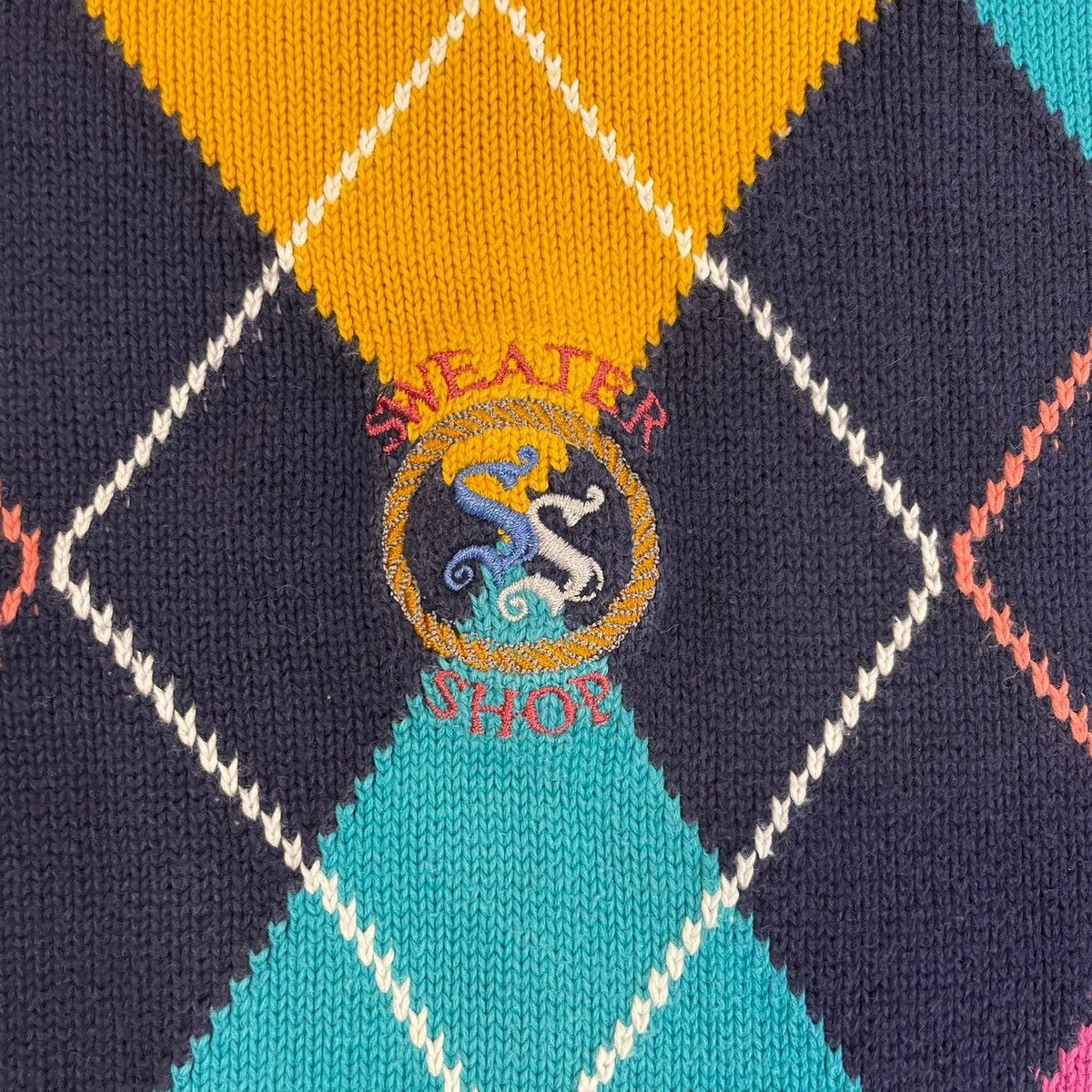Vintage Vintage The Sweater Shop Argyle Sweater Jumper Retro 90s Size US L / EU 52-54 / 3 - 6 Thumbnail