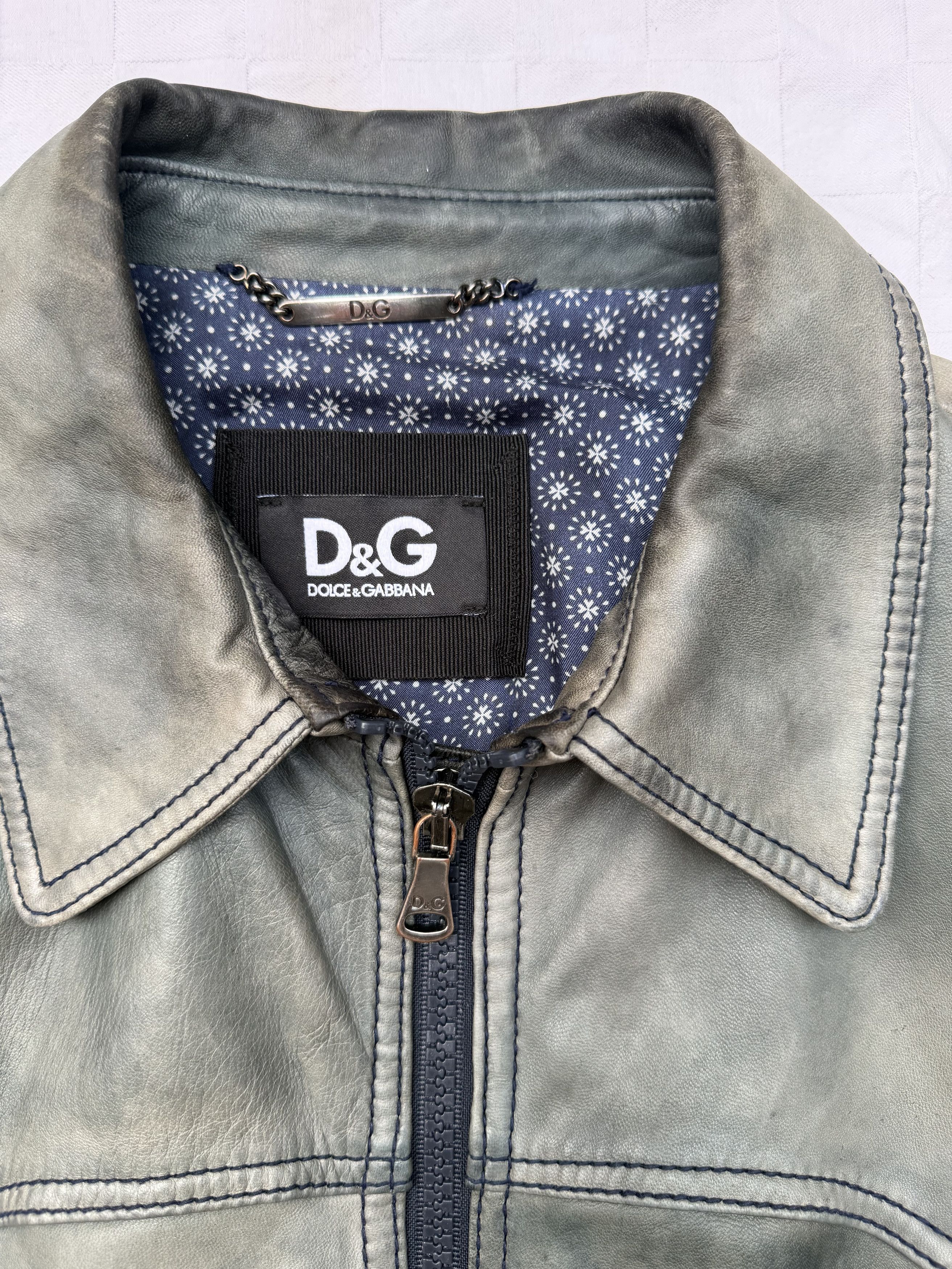 Dolce & Gabbana Dolce & Gabbana Vintage Distressed Leather Jacket Size US L / EU 52-54 / 3 - 7 Thumbnail