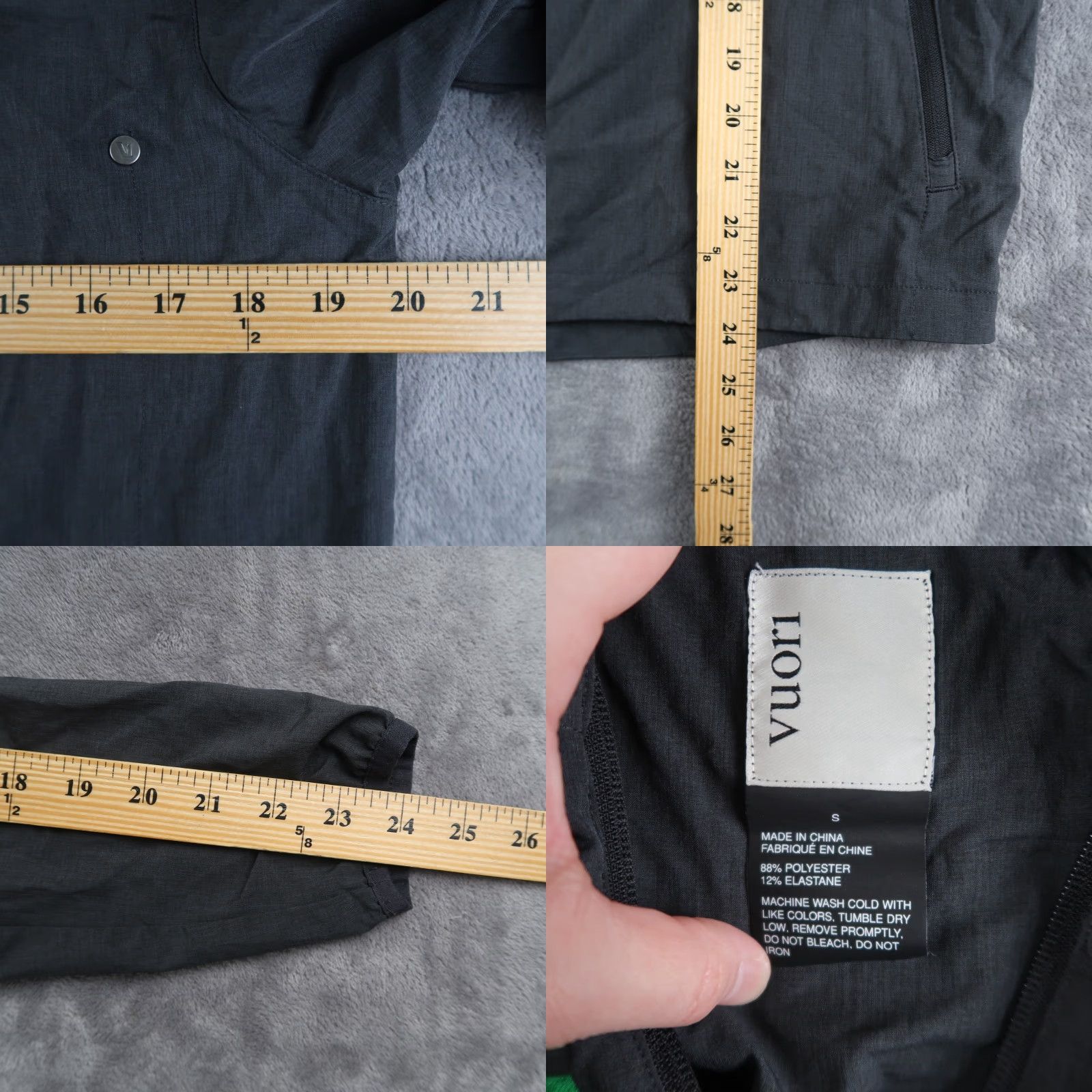 Vuori Vuori Women's S Small Outdoor Trainer Shell Jacket Black Windbreaker, Hooded, Full Zip, Pockets, Lightweight, Athletic, Adult Women, Regular Fit Size S / US 4 / IT 40 - 8 Thumbnail
