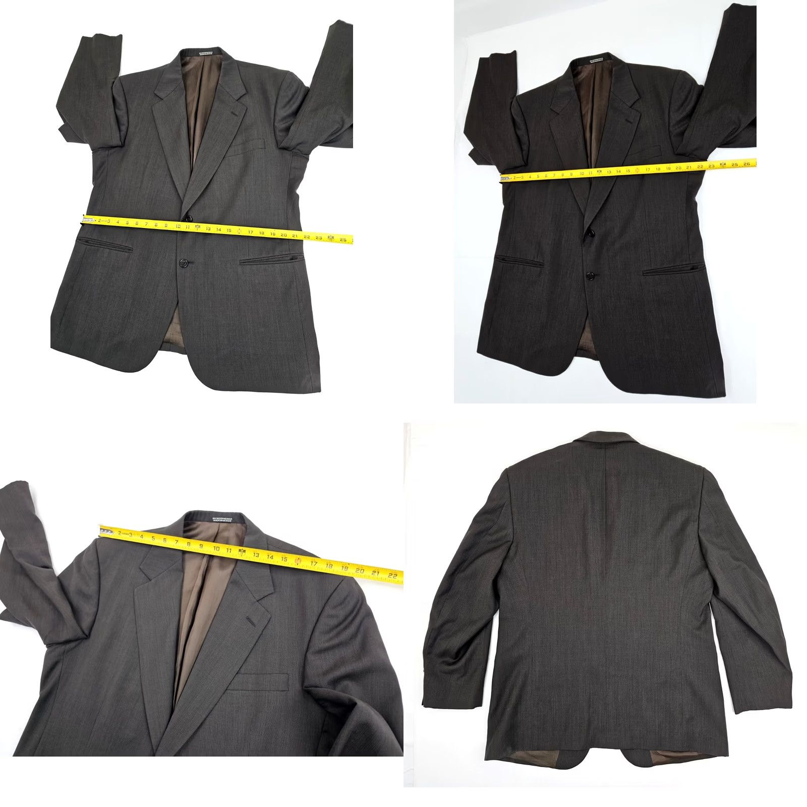 Stafford Stafford Blazer Single-Breasted 2-Button Wool 100% Lined Gray Heathered Bronze 44R Mens EUC Jacket Coat - Classic Fit Size 44R - 8 Thumbnail