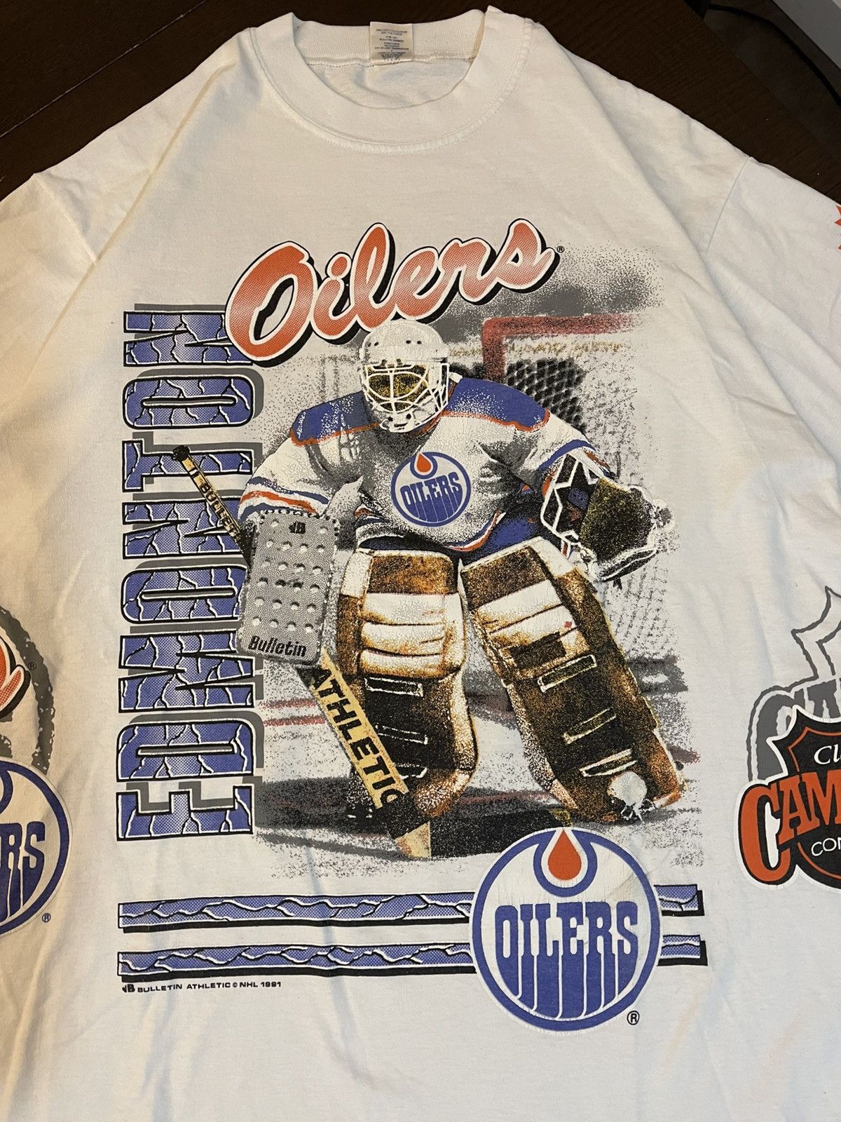 NHL Vintage 1991 Edmonton Oilers Bulletin AOP Size US XL / EU 56 / 4 - 2 Thumbnail