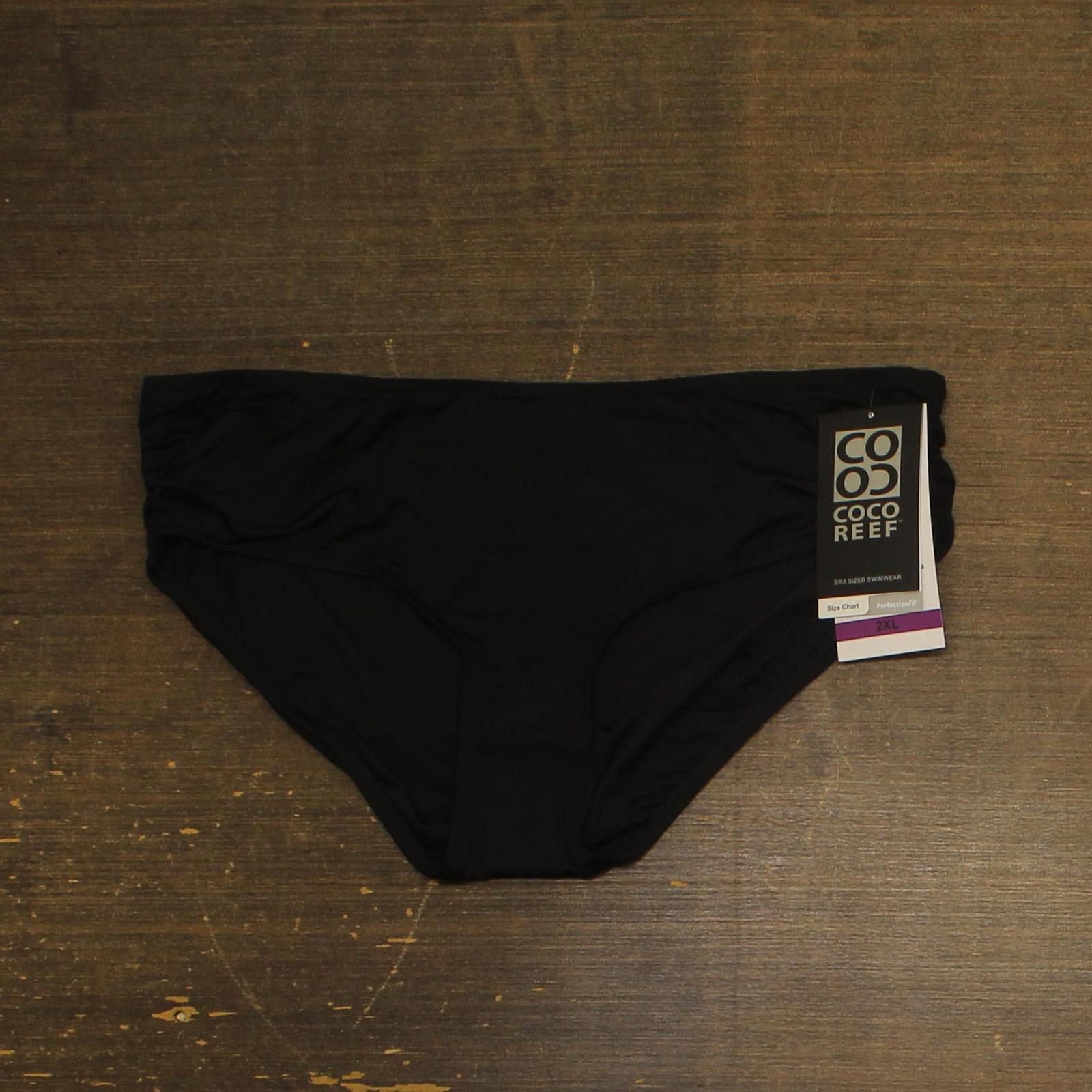 Other Nwt Coco Reef Classic Solid Shirred Bikini Bottom Black 2xl Size ONE SIZE - 1 Thumbnail