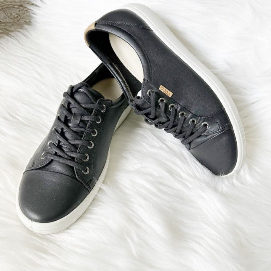 image of New Ecco Women’S Soft 7 Sneaker Size Us 11 European 42 in Black, Women's