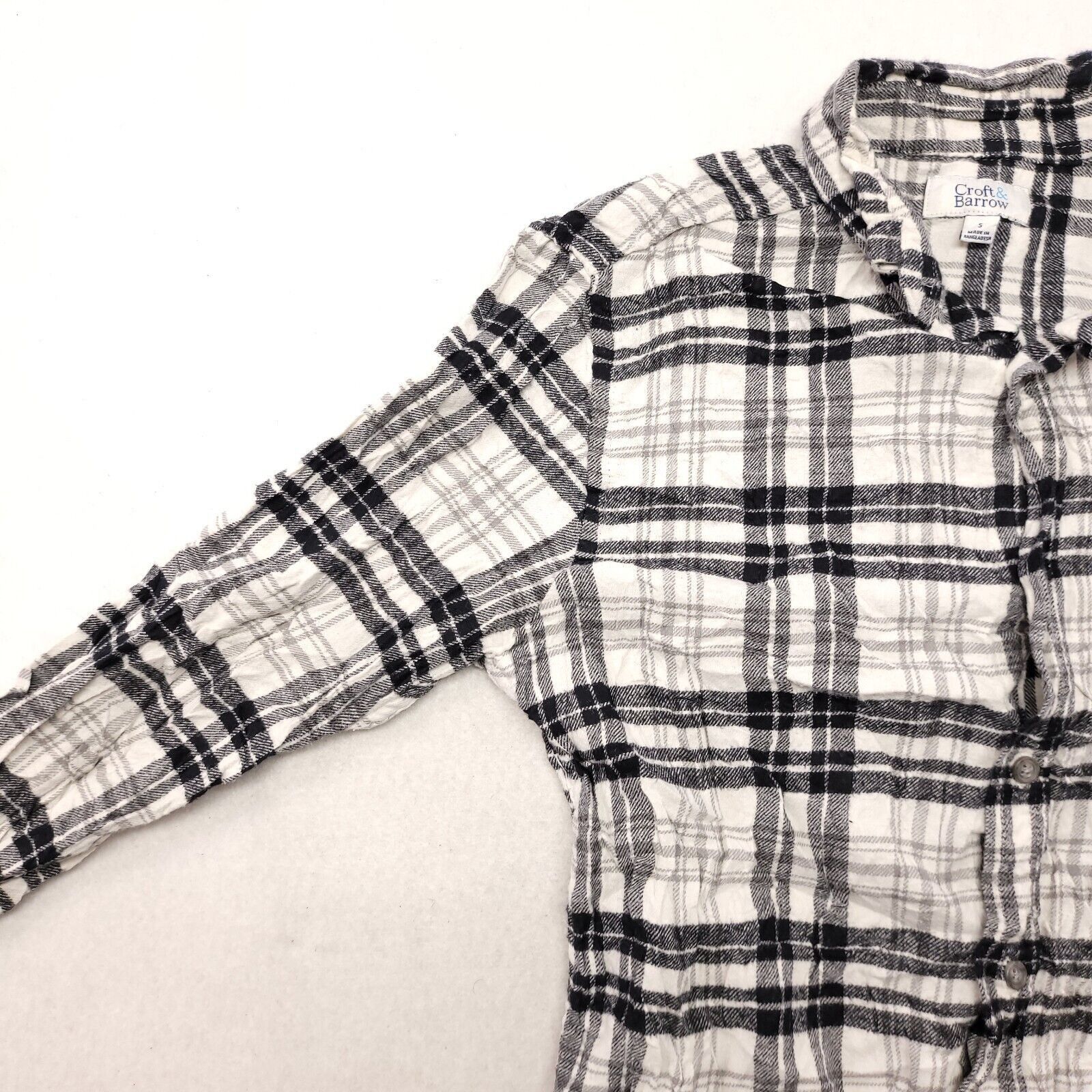 Croft & Barrow Croft & Barrow Tartan Flannel Shirt Mens Size S White Black Size US S / EU 44-46 / 1 - 4 Thumbnail
