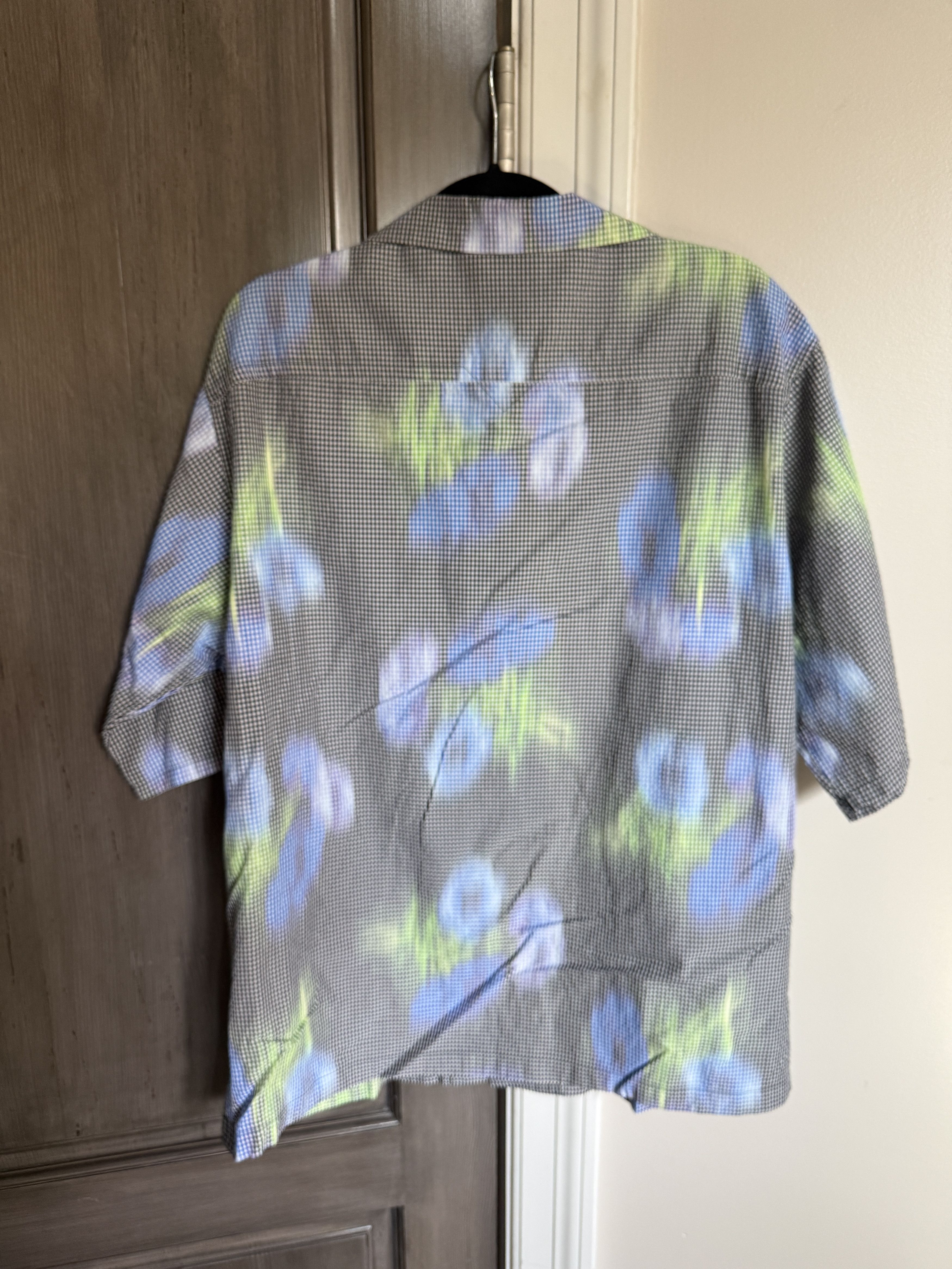 Kenzo Kenzo Black & Blue Viscose Check Short Sleeve Shirt Size US L / EU 52-54 / 3 - 4 Thumbnail