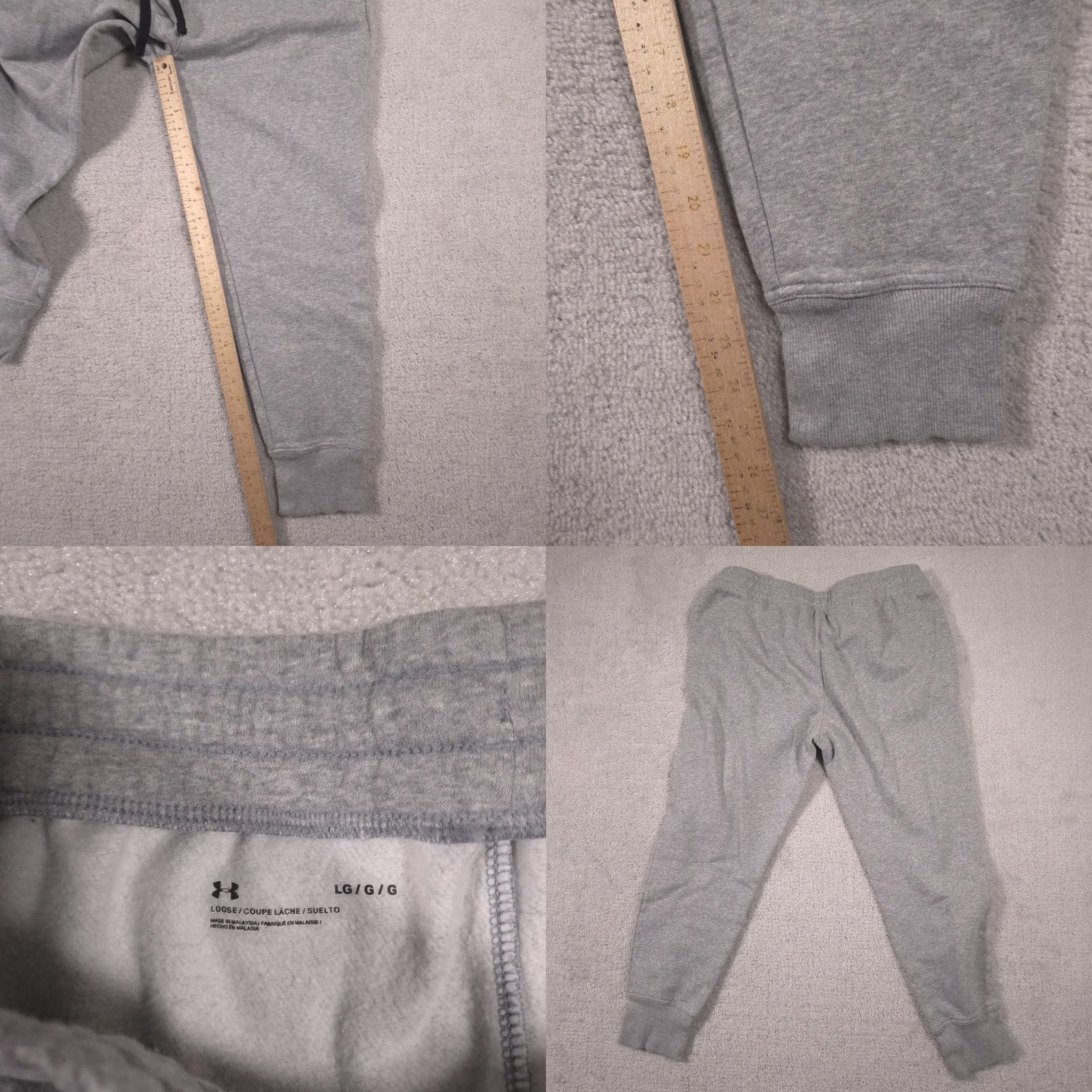 Under Armour Under Armour Mens Large Gray Fleece Jogger Pants Athletic Size US 33 - 8 Thumbnail