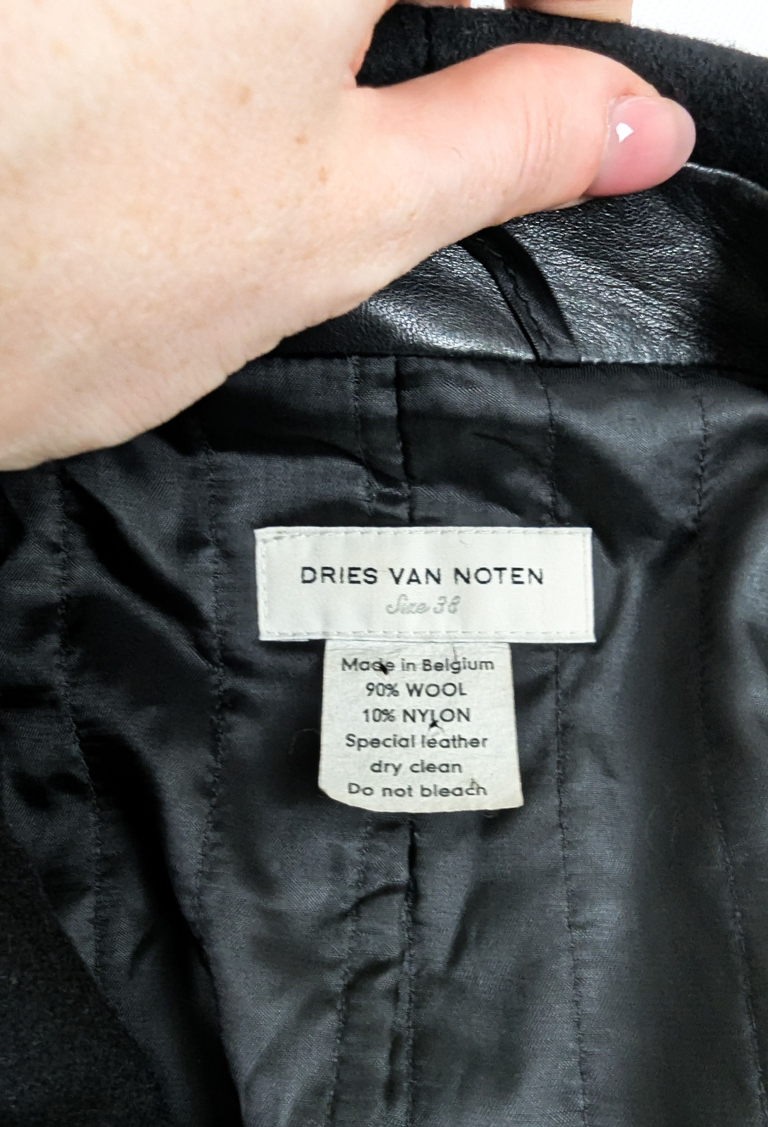 Dries Van Noten Dries Van Noten black wool leather coat M Size M / US 6-8 / IT 42-44 - 6 Thumbnail