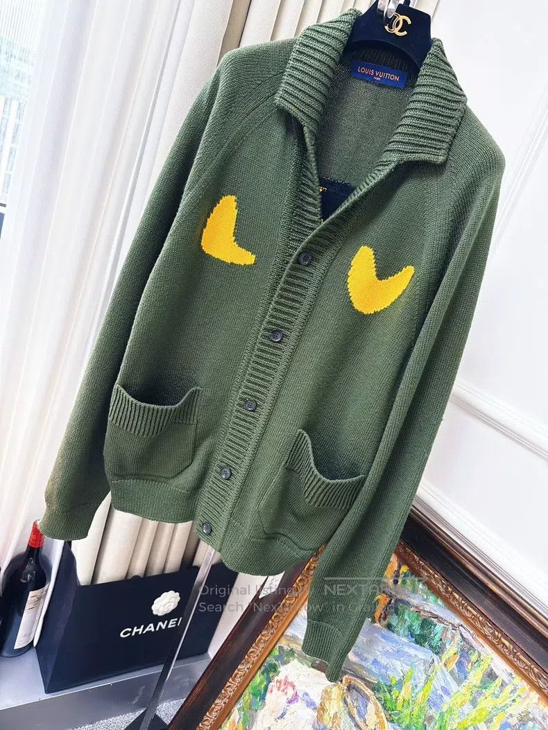 Louis Vuitton Louis Vuitton Nigo Tiger Head Retro Green Knit Cardigan sw Size US XL / EU 56 / 4 - 1 Thumbnail
