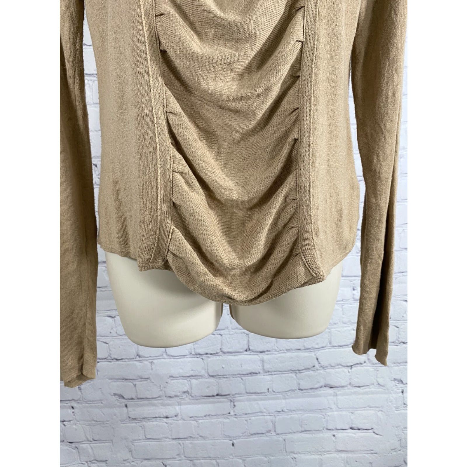 Vintage Rena Rowan Brown Long Sleeve Pullover Ruched Front Sweater L Large Size L / US 10 / IT 46 - 6 Thumbnail