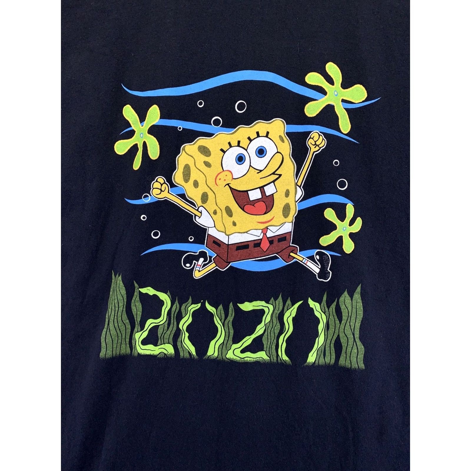 Gildan Spongebob Square Pants Adult Unisex T Shirt Black Cotton Graphic Crew Neck Short Sleeve 2020 M- Gildan Size US M / EU 48-50 / 2 - 2 Thumbnail
