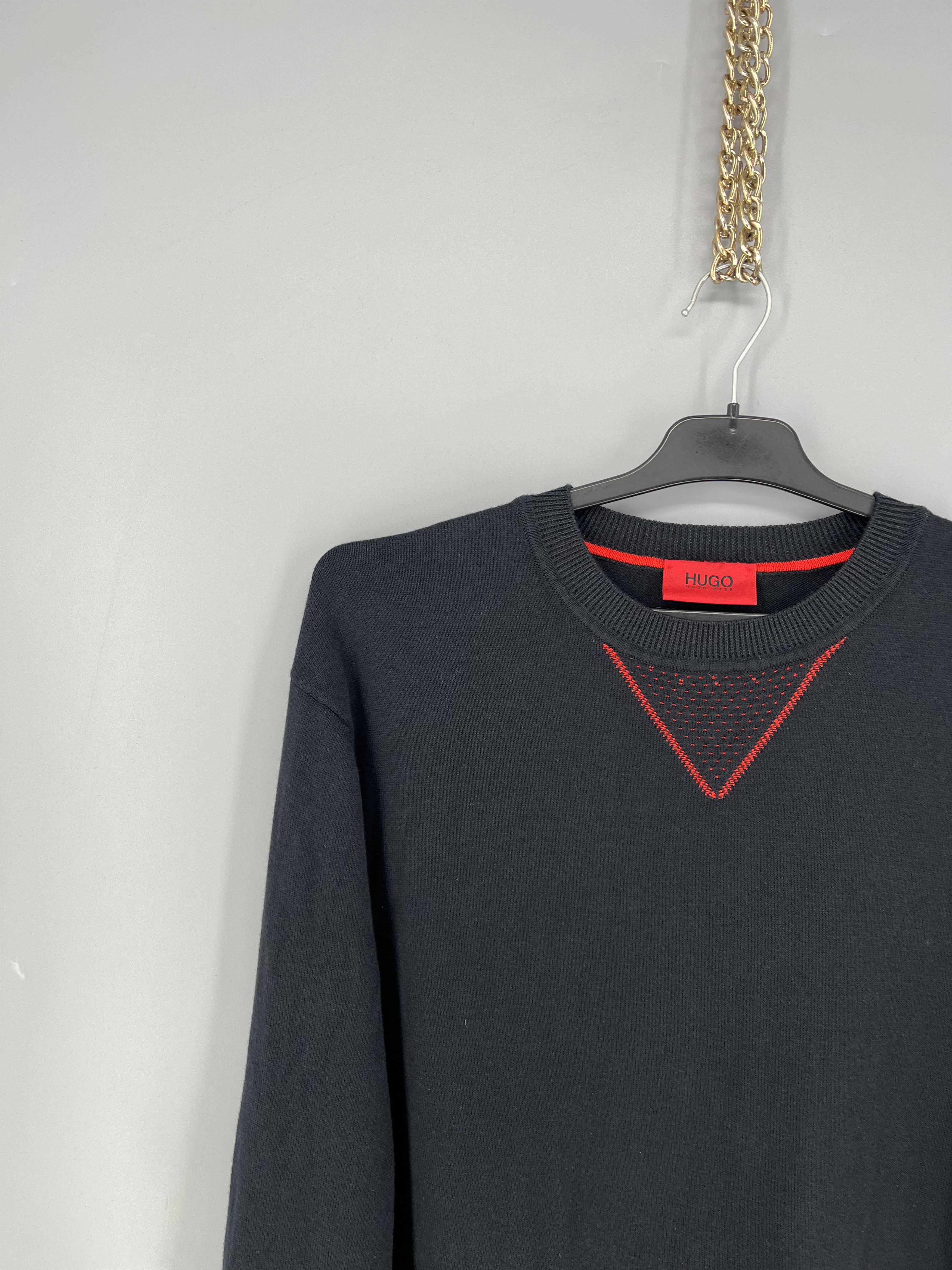 Hugo Boss HUGO BOSS Sdorito Sweater XL Black Red 100% Cotton Size US XL / EU 56 / 4 - 4 Thumbnail