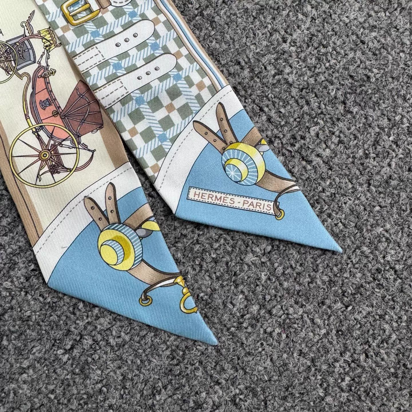 Hermes Hermes Carriage Silk Twilly Scarf 99 New Classic Size ONE SIZE - 3 Thumbnail
