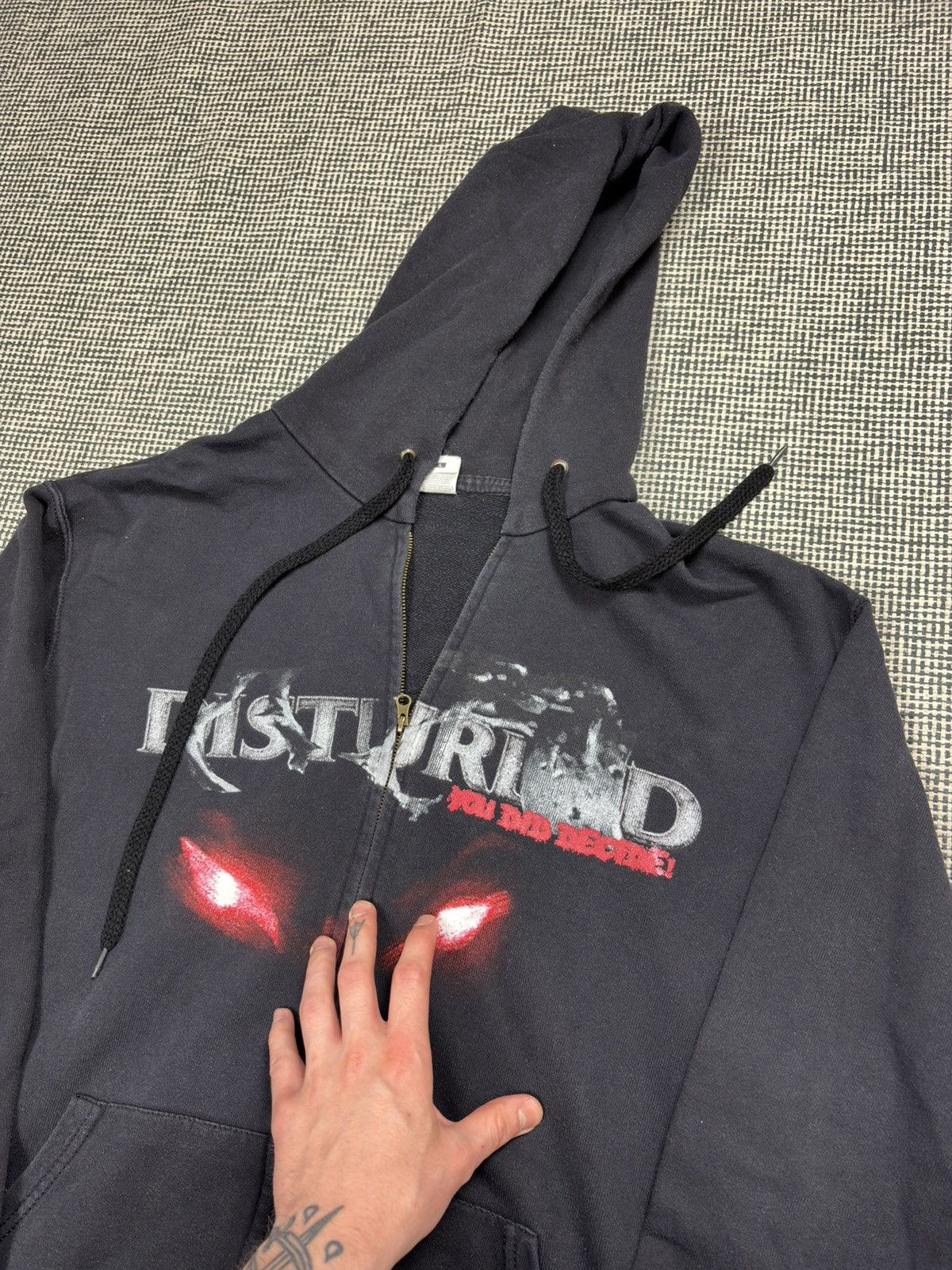 Band Tees × Fruit Of The Loom Disturbed metal band zip up hoodie fotl Size US L / EU 52-54 / 3 - 3 Thumbnail