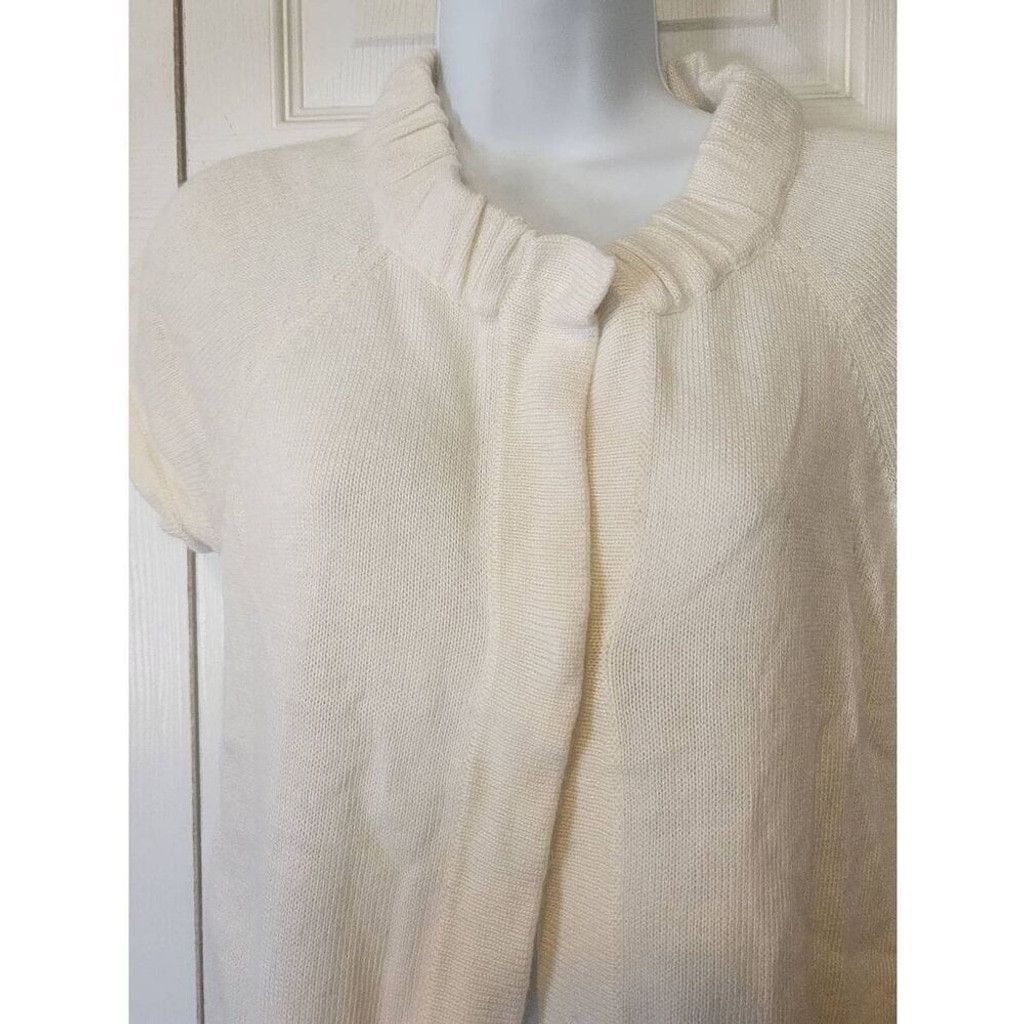 Ann Taylor Ann Taylor Loft White Cardigan Size XXS / US 00 / IT 34 - 3 Thumbnail