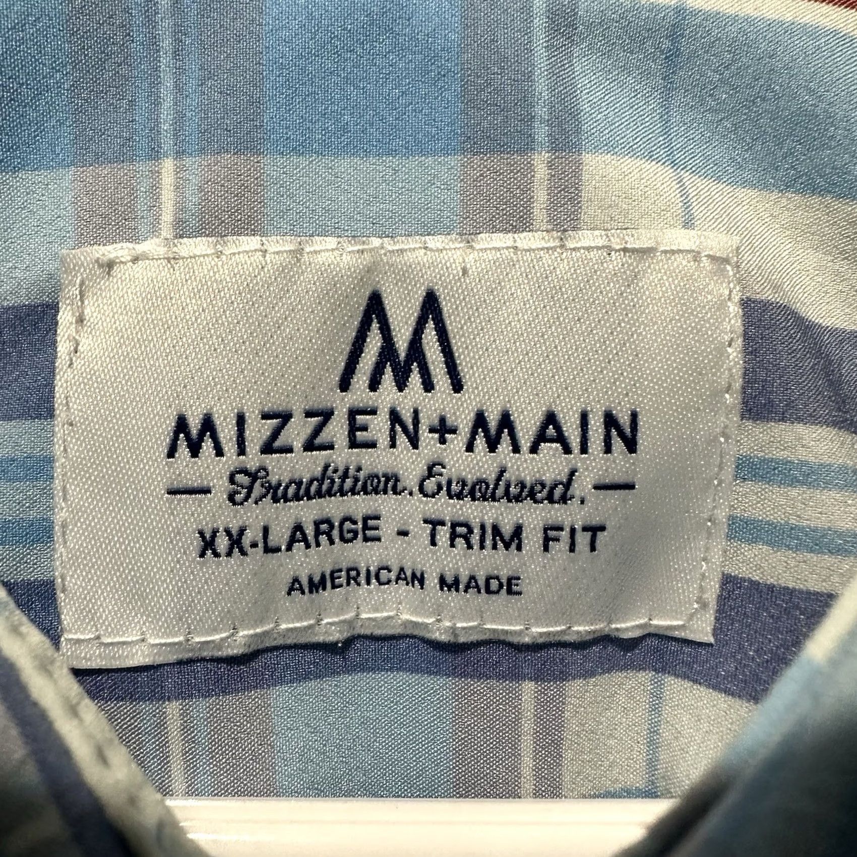 Mizzen+Main Mizzen+Main Shirt Mens 2XL Blue Plaid Button-Up Long Sleeve EUC Size US XXL / EU 58 / 5 - 4 Thumbnail