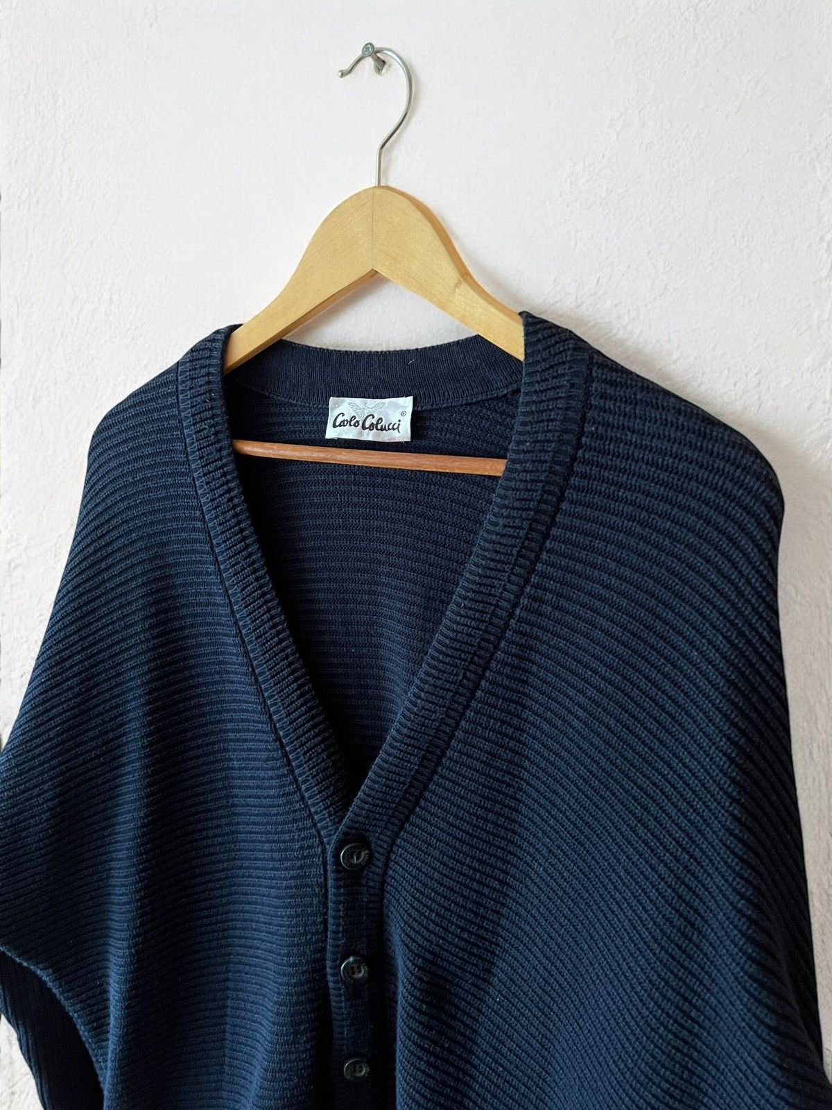 CARLO COLUCCI HEAVY KNIT CARDIGAN SWEATER AVANT GARDE y2k