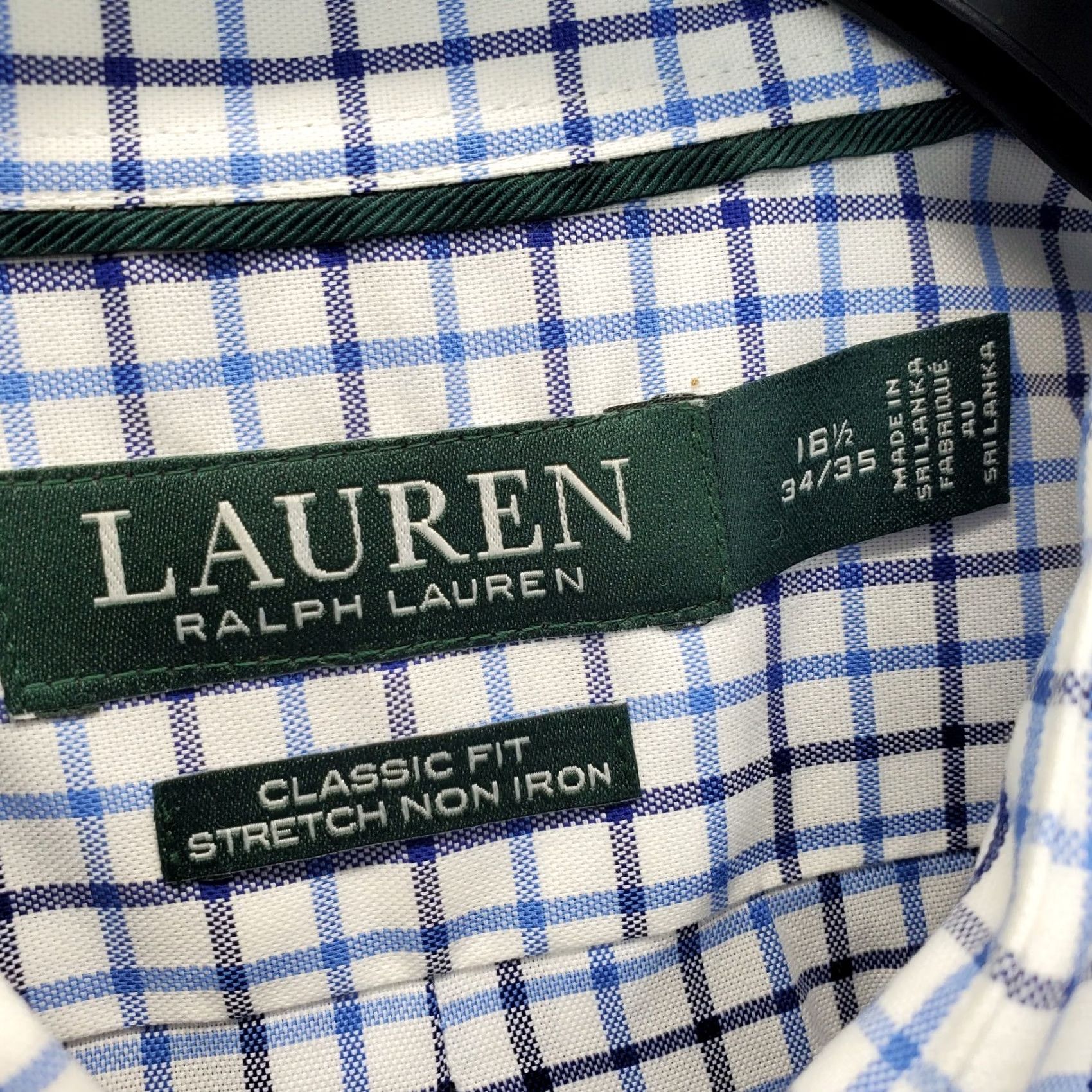 Ralph Lauren Lauren Ralph Lauren Dress Shirt Mens 16.5 Multi Plaid Classic Stretch Non Iron Size 46R - 5 Thumbnail