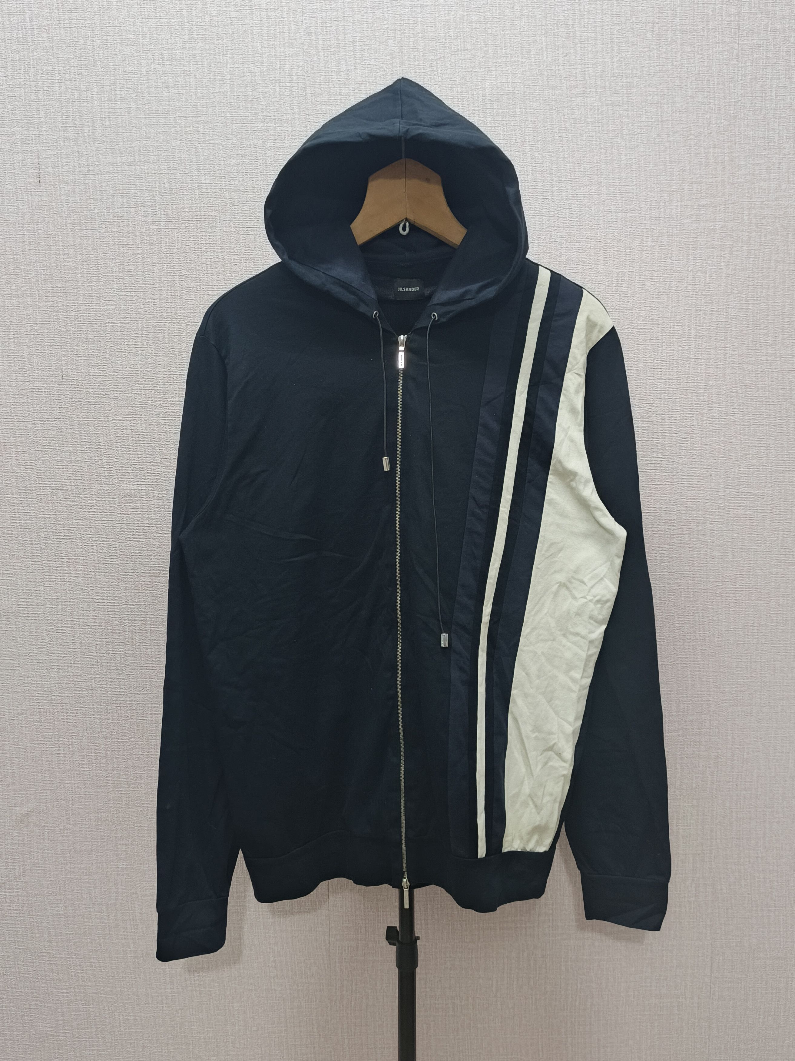Jil Sander Jil Sander Double Striped Zip Hoodie Size US L / EU 52-54 / 3 - 1 Thumbnail