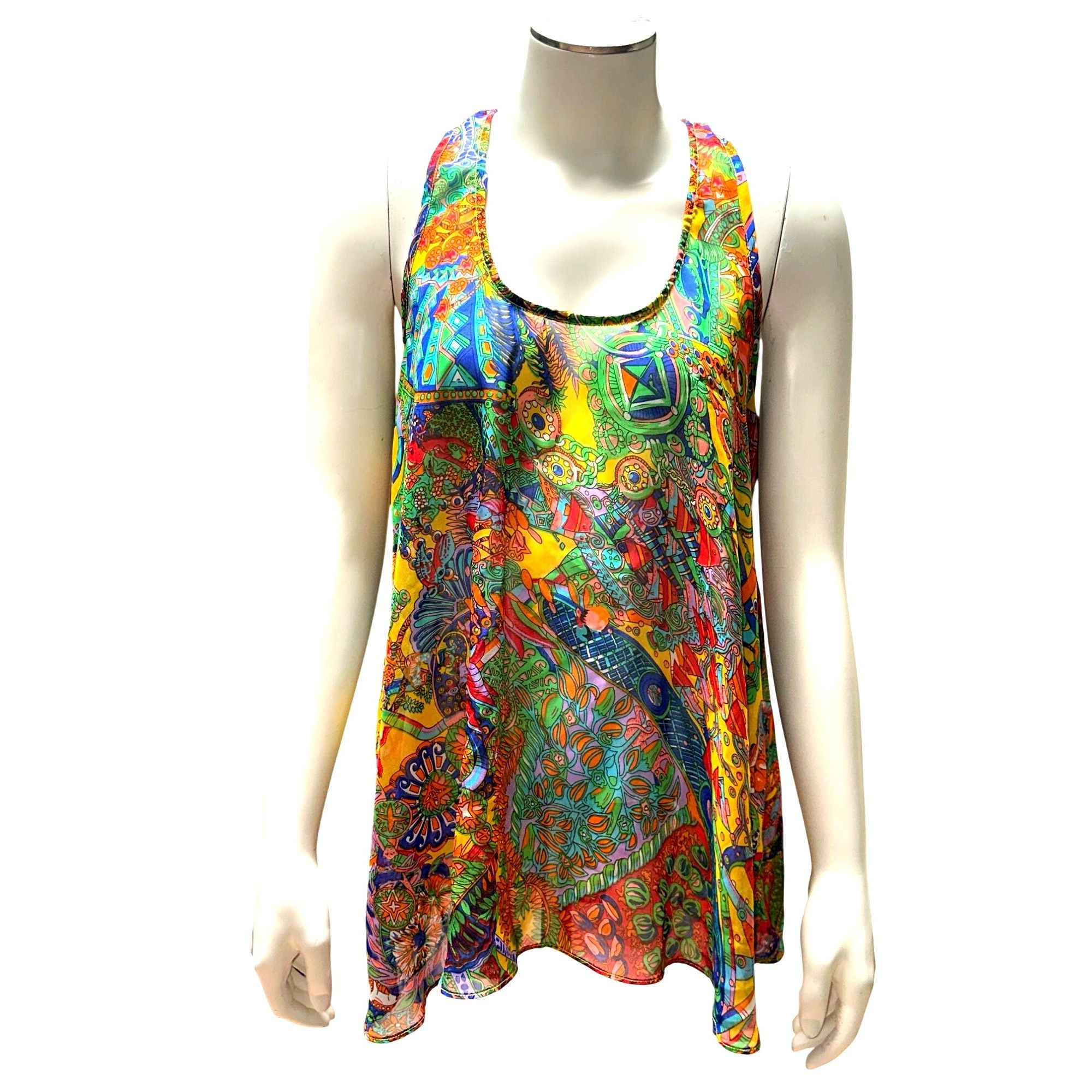 Other Umgee Small Multicolor Boho Festival Tank Top Sheer Layered Size S / US 4 / IT 40 - 2 Thumbnail