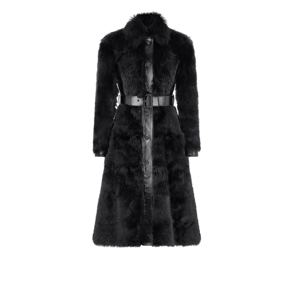 Tom Ford o1loc1c0226 CPF711 Shearling Belted Coat in Black Size XS / US 0-2 / IT 36-38 - 1 Thumbnail