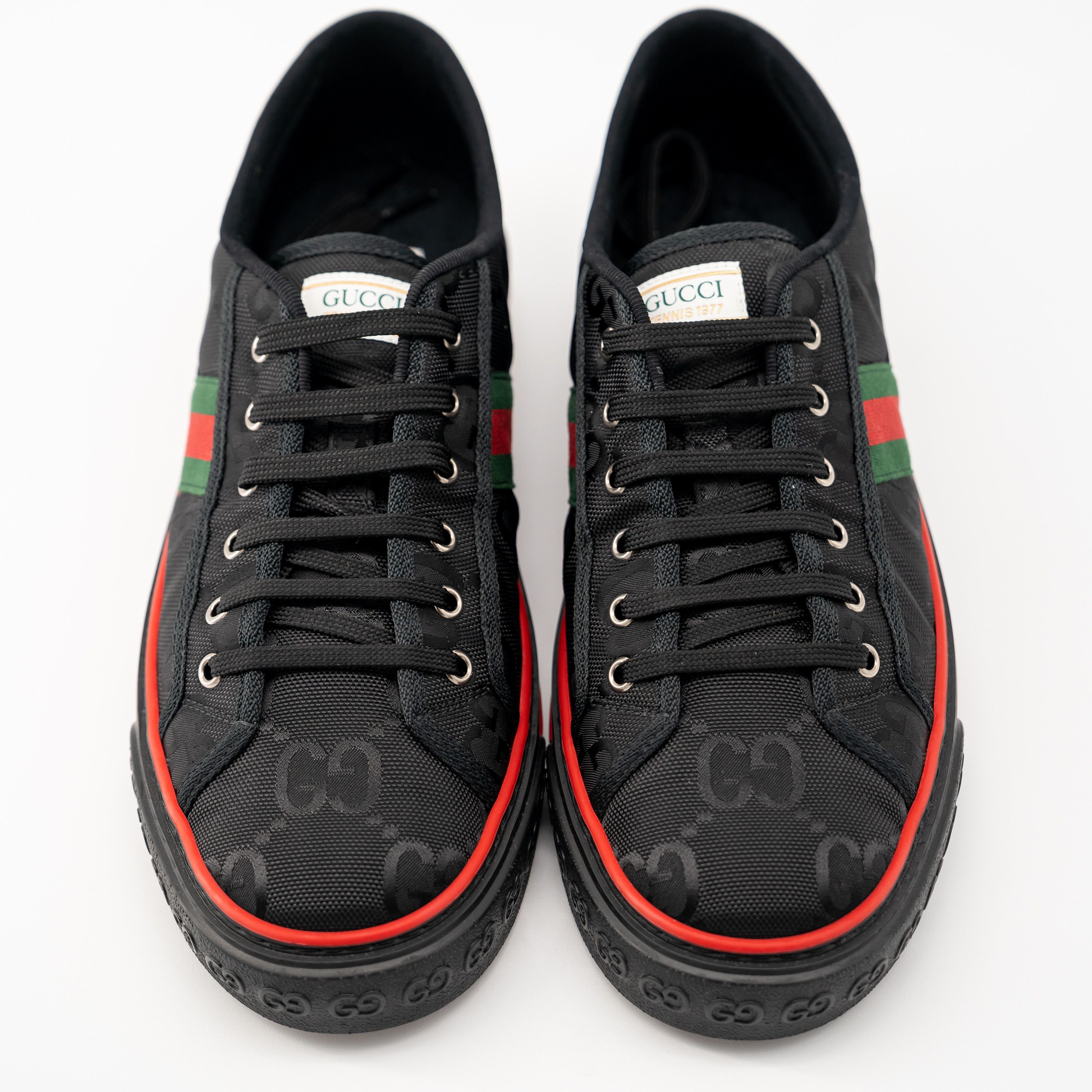 Gucci Gucci Tennis 1977 Low Black Canvas Sneakers GG Size US 13 / EU 46 - 3 Thumbnail