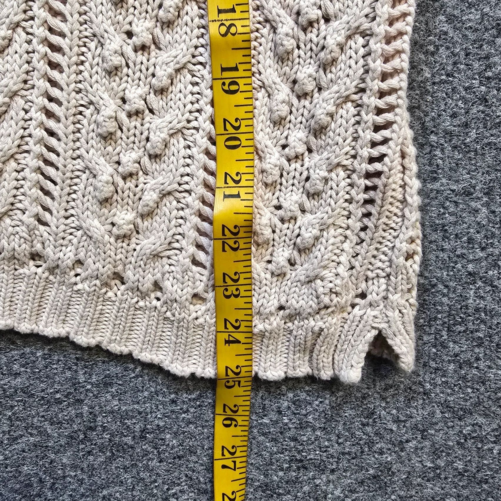 Vintage Wrap London Sweater Women Size 8 Beige Crochet Knit Long Sleeve Pullover Regular Knit Open-Knit Casual Fall Winter Spring 8 Women Beige Size M / US 6-8 / IT 42-44 - 6 Thumbnail