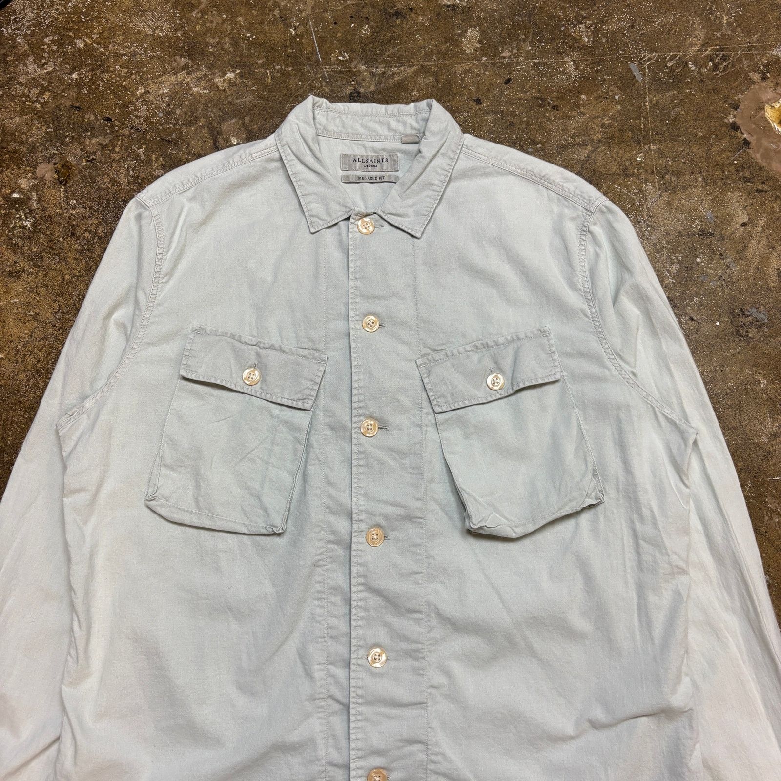 Allsaints Allsaints Strathmoor Relaxed Utility Button Up Shirt Men's M Size US M / EU 48-50 / 2 - 2 Thumbnail