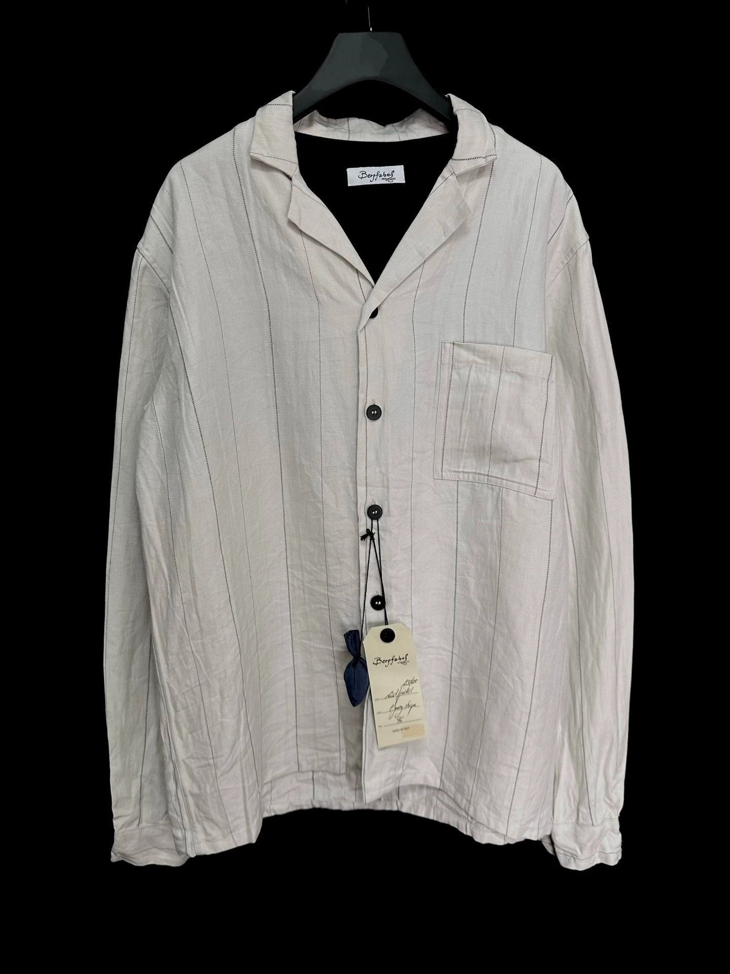 Bergfabel Beige Striped Long Sleeve Button-Up Shirt Size US S / EU 44-46 / 1 - 1 Thumbnail