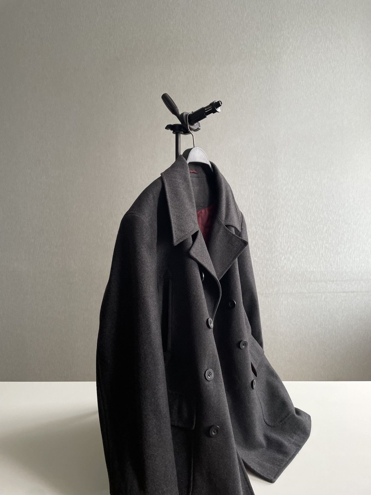 Vintage A Woolen Cold Gray 1/2 Coat Heavyweight Jacket Size US L / EU 52-54 / 3 - 1 Thumbnail