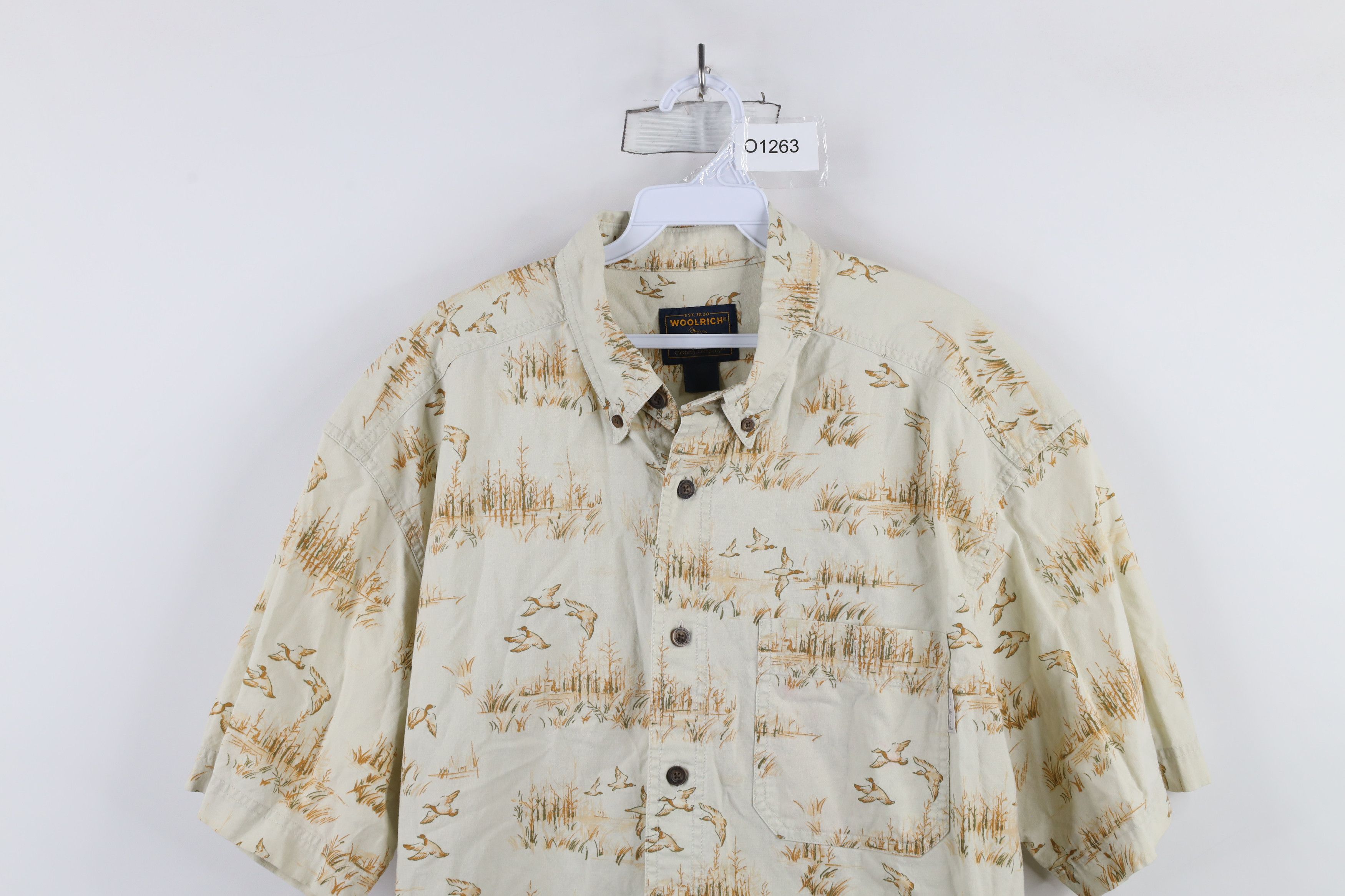 Vintage × Woolrich Woolen Mills Vintage 90s Woolrich Print Short Sleeve Button Down Shirt Size US L / EU 52-54 / 3 - 2 Thumbnail