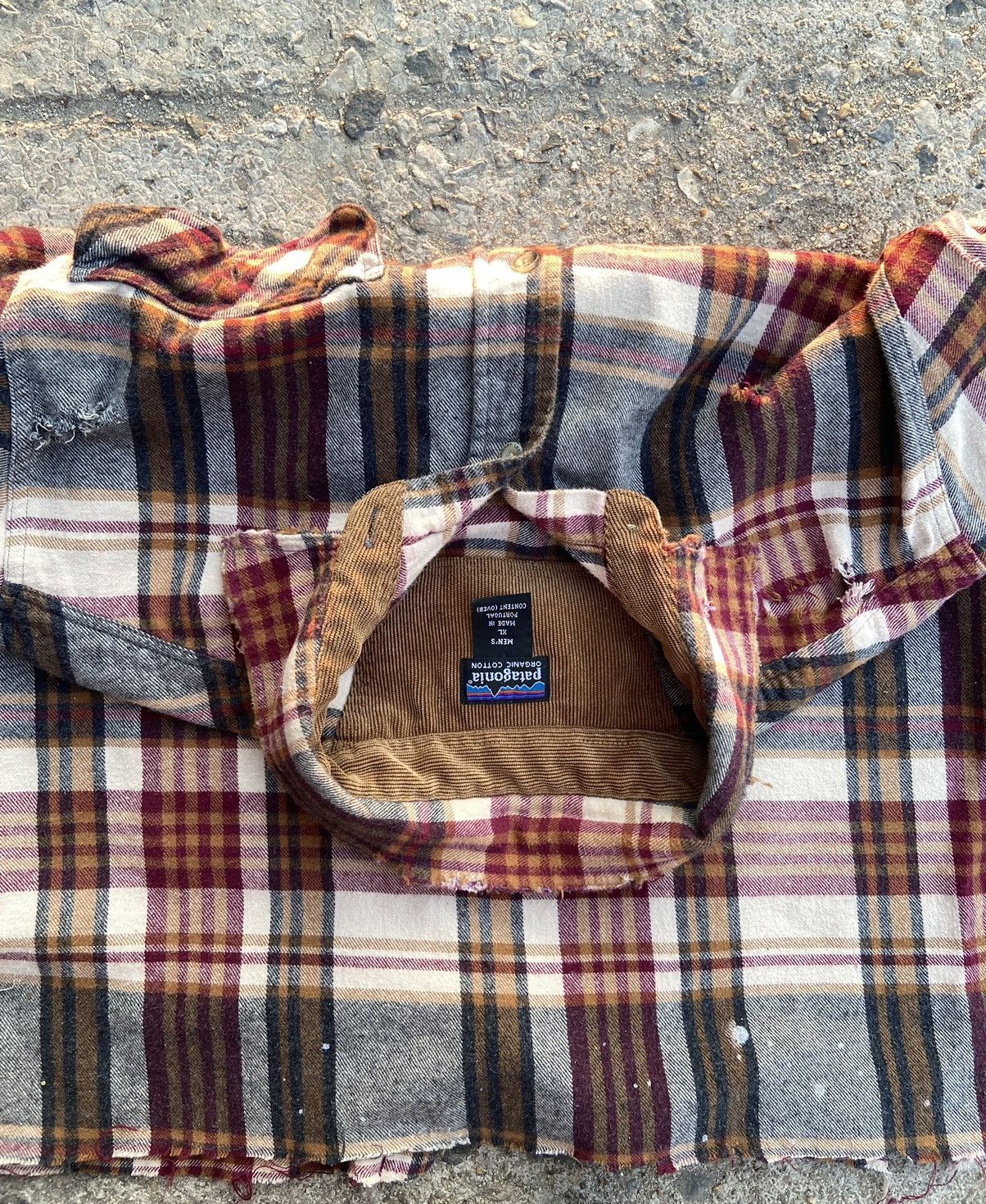 Vintage Distressed flannel shirt shadow plaid boxy fit Size US L / EU 52-54 / 3 - 4 Thumbnail