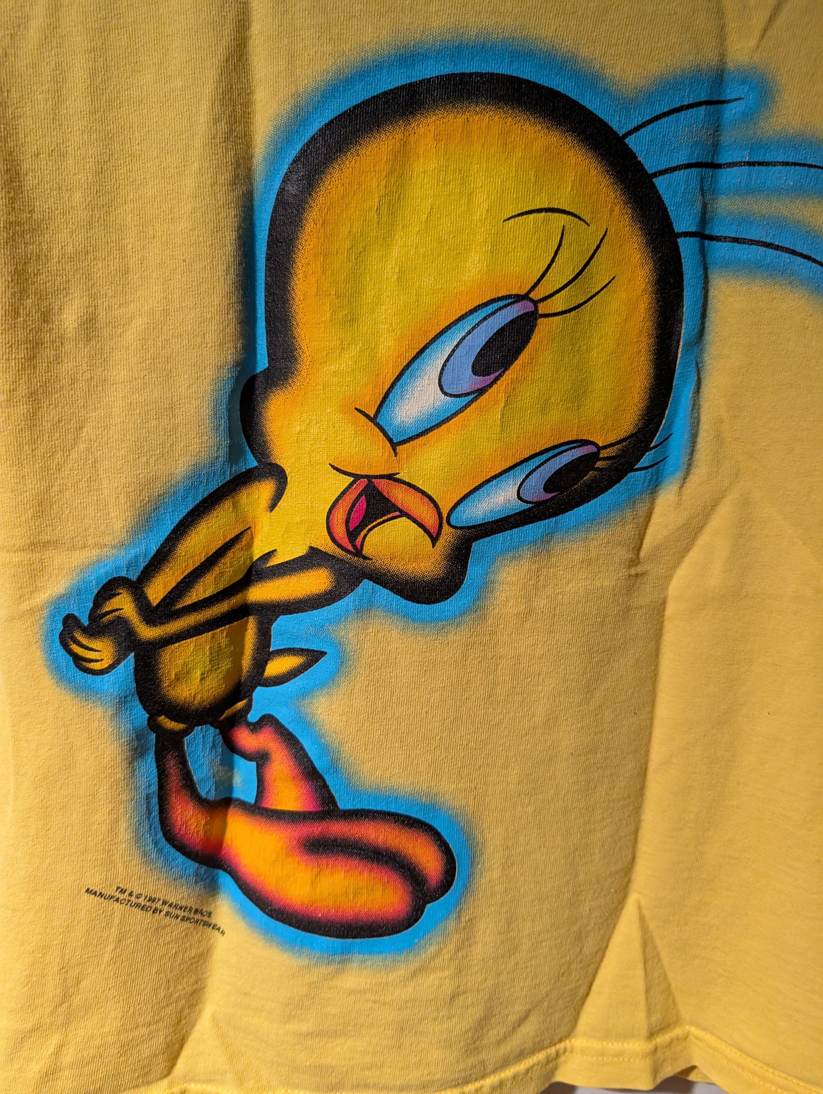 Cartoon Network Vintage 1997 Tweety Bird Frog Wibbit Size 10 Kids T-Shirt Size US M / EU 48-50 / 2 - 7 Thumbnail