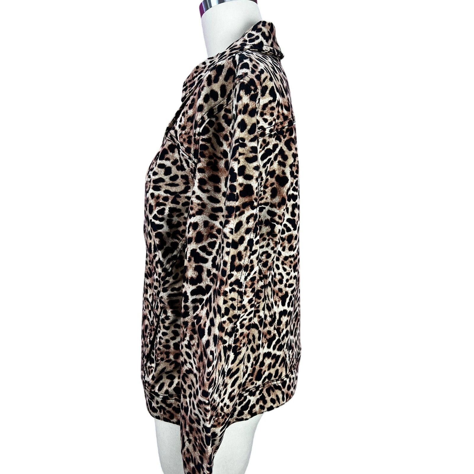 Chicos Chicos Leopard print denim jacket size medium Size M / US 6-8 / IT 42-44 - 2 Thumbnail