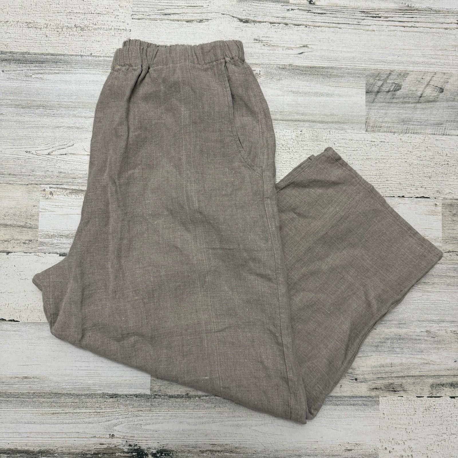Flannel Boho Indie Flax Women's Linen Pants Medium Size 32" / US 10 / IT 46 - 1 Thumbnail