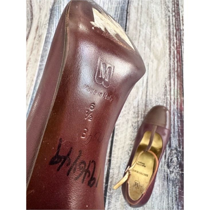Bruno Magli Vintage Bruno Magli T-Strap Brown Two-Tone Women's Heels Size US 6.5 / IT 36.5 - 8 Thumbnail