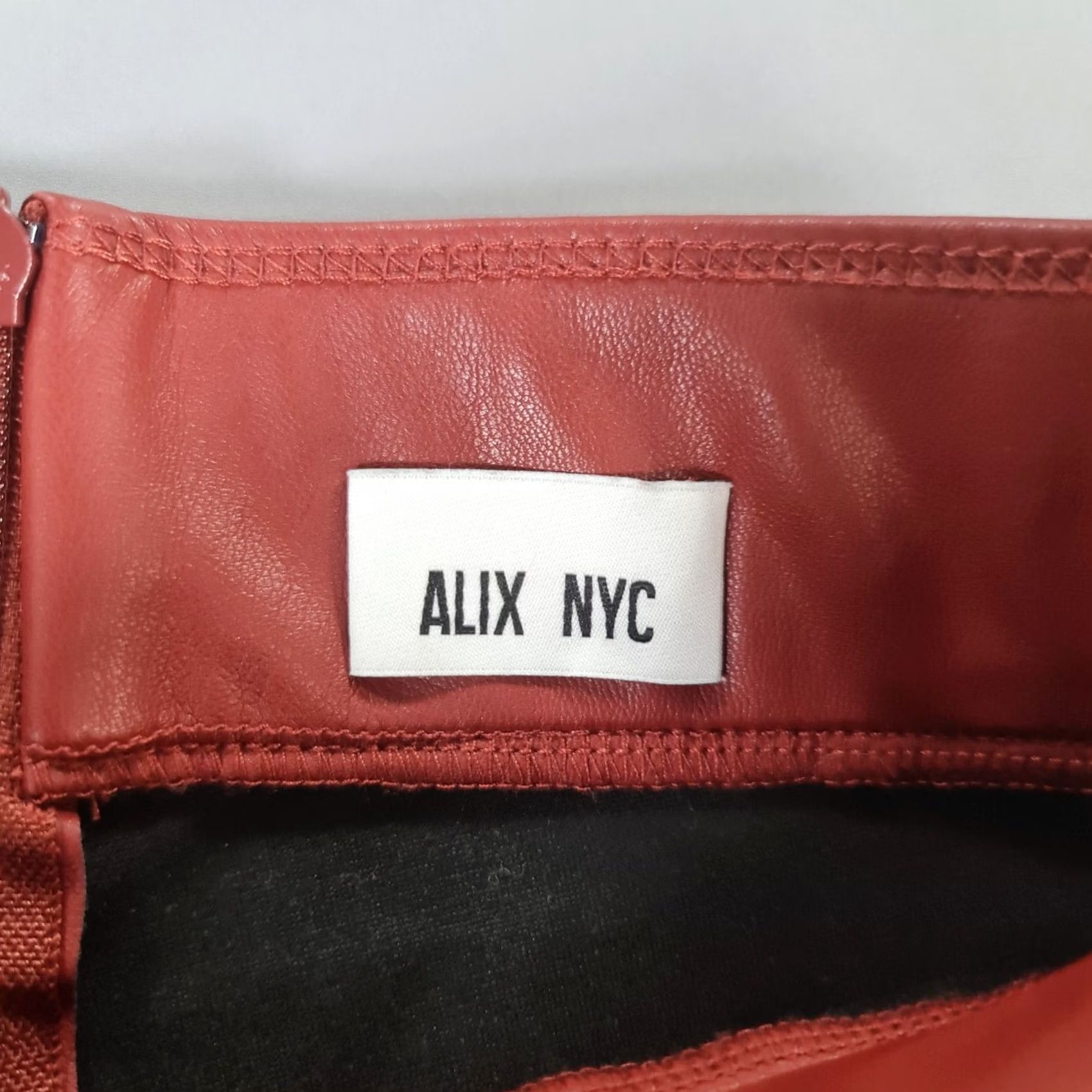 ALIX NYC ALIX NYC Womens Leggings Red XS Faux Leather Split Hem Pants Size 26" / US 2 / IT 38 - 3 Thumbnail